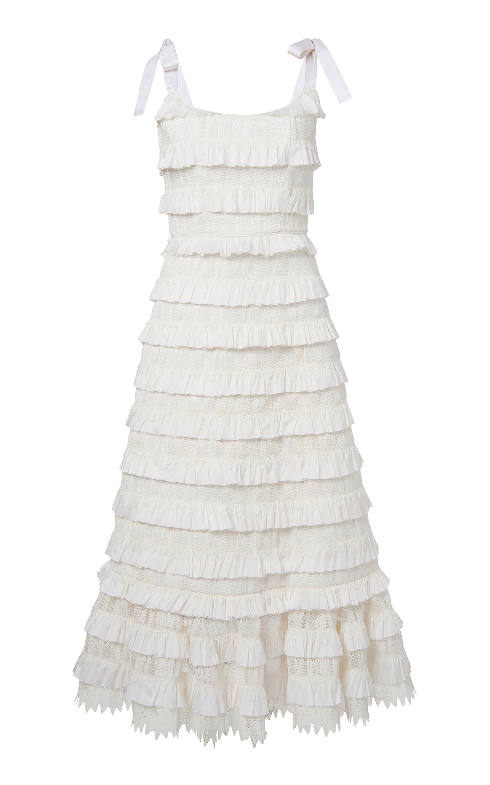 Markarian Women's Annette Ruffle-Trimmed Tiered Midi Dress