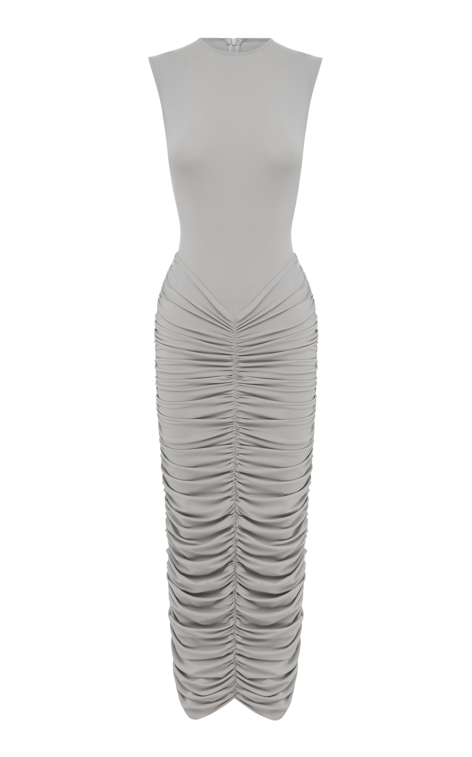 ALEX PERRY WOMEN'S BRODEN RUCHED LYCRA MIDI DRESS