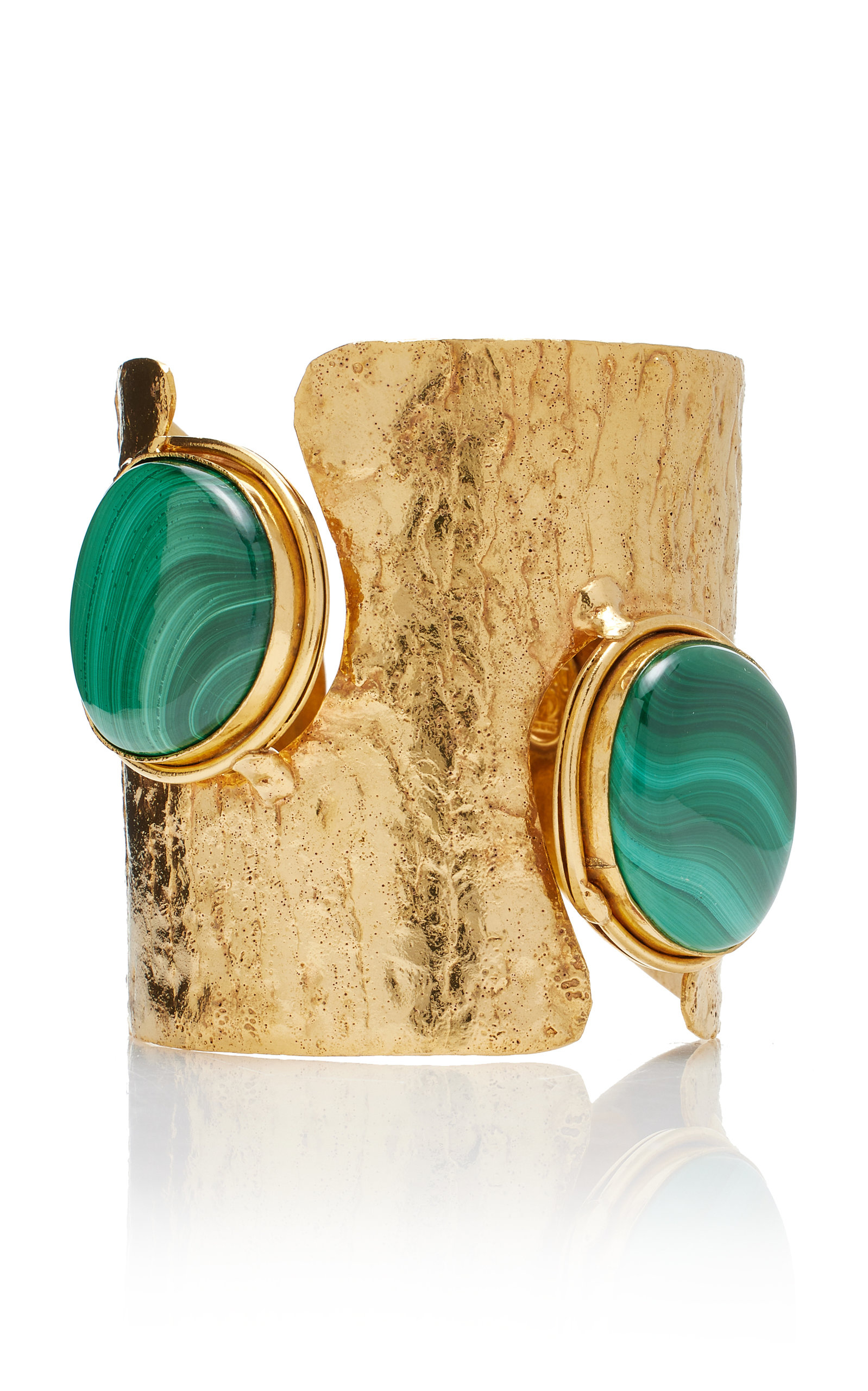 Ajourée II Malachite 22k Gold Cuff