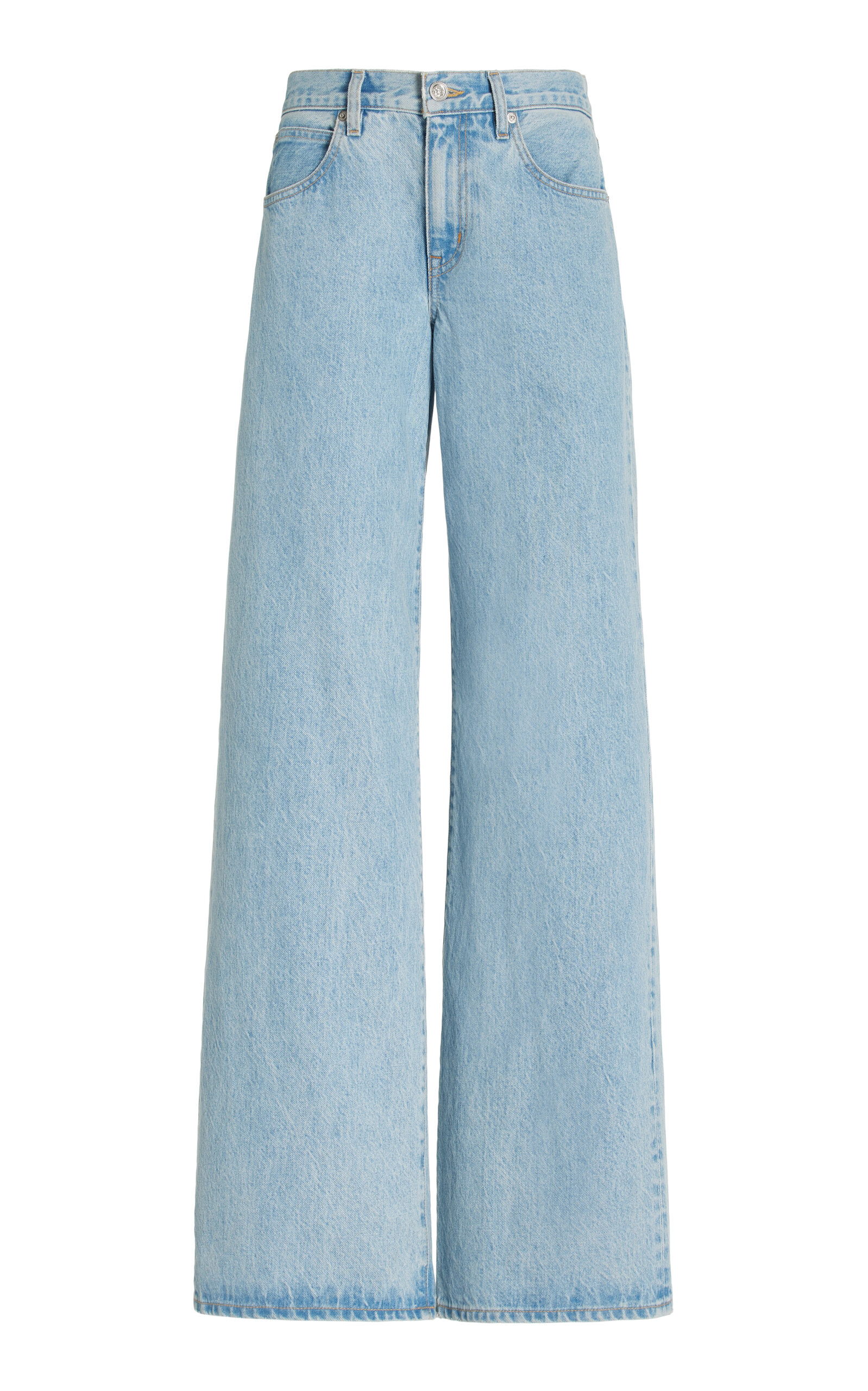 Slvrlake Mica Low-rise Wide-leg Organic Jeans In Light Wash