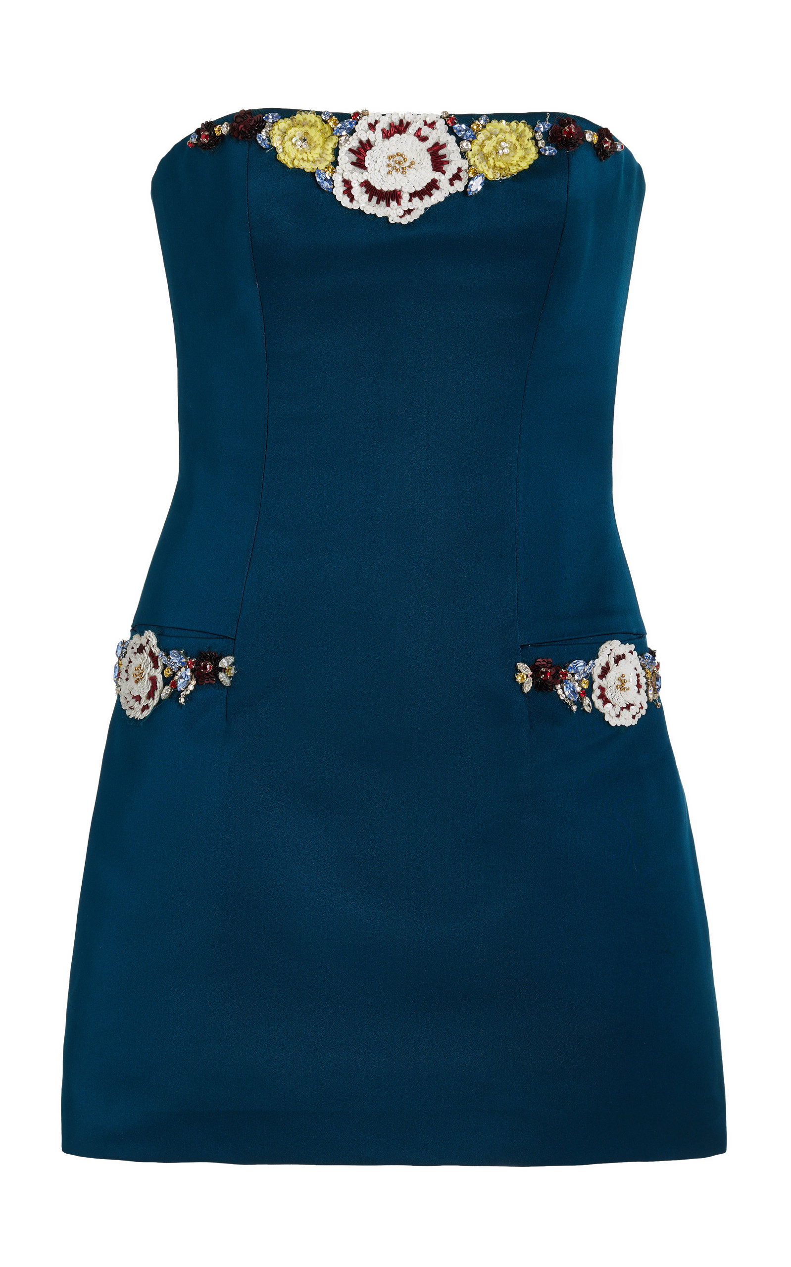 Embroidered Silk Mini Dress