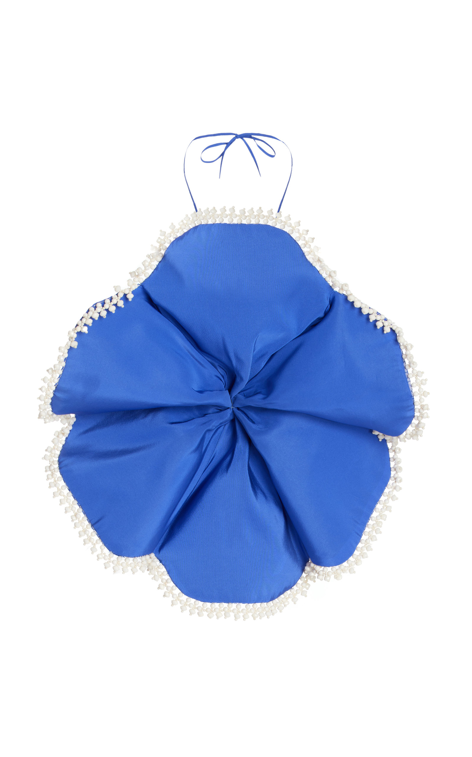 Rosie Assoulin Flower Sculpted Silk Top - Blue