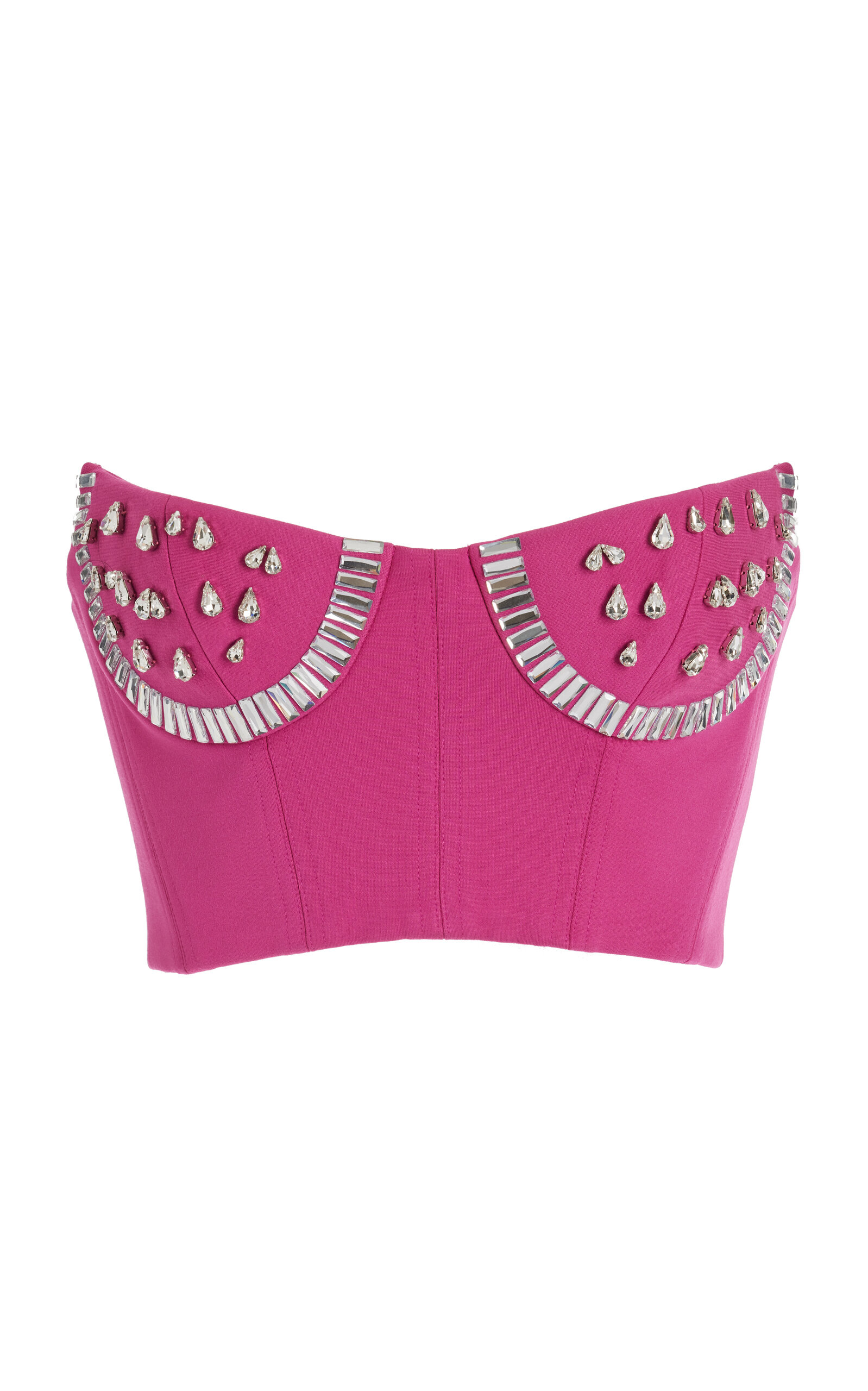 Area Watermelon Crystal-Embellished Cup Bustier - Fuchsia - XS