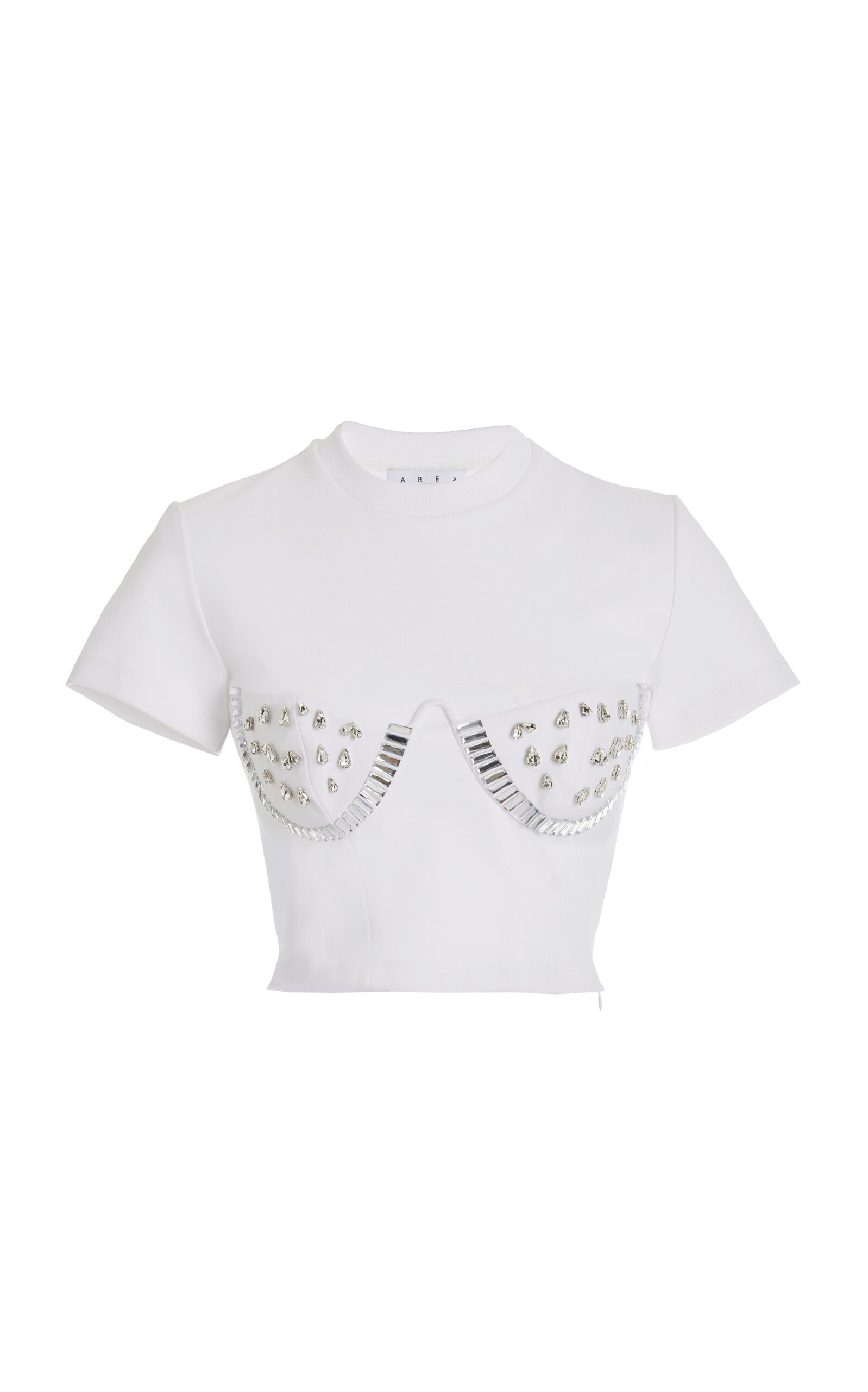 Area Watermelon Crystal-Embellished T-Shirt - White - XS - Women's Clothing