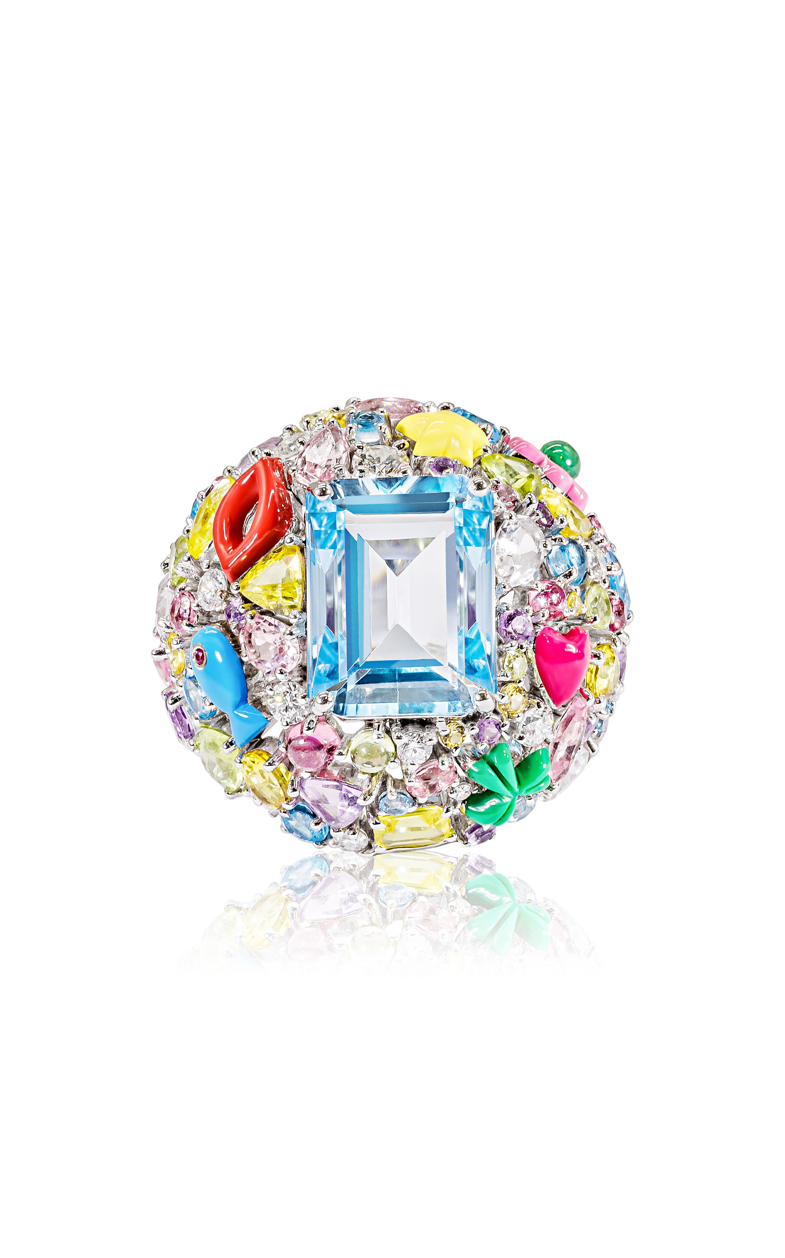 Aisha Baker Women's Bubblegum 18K Gold Multi-Stone Ring