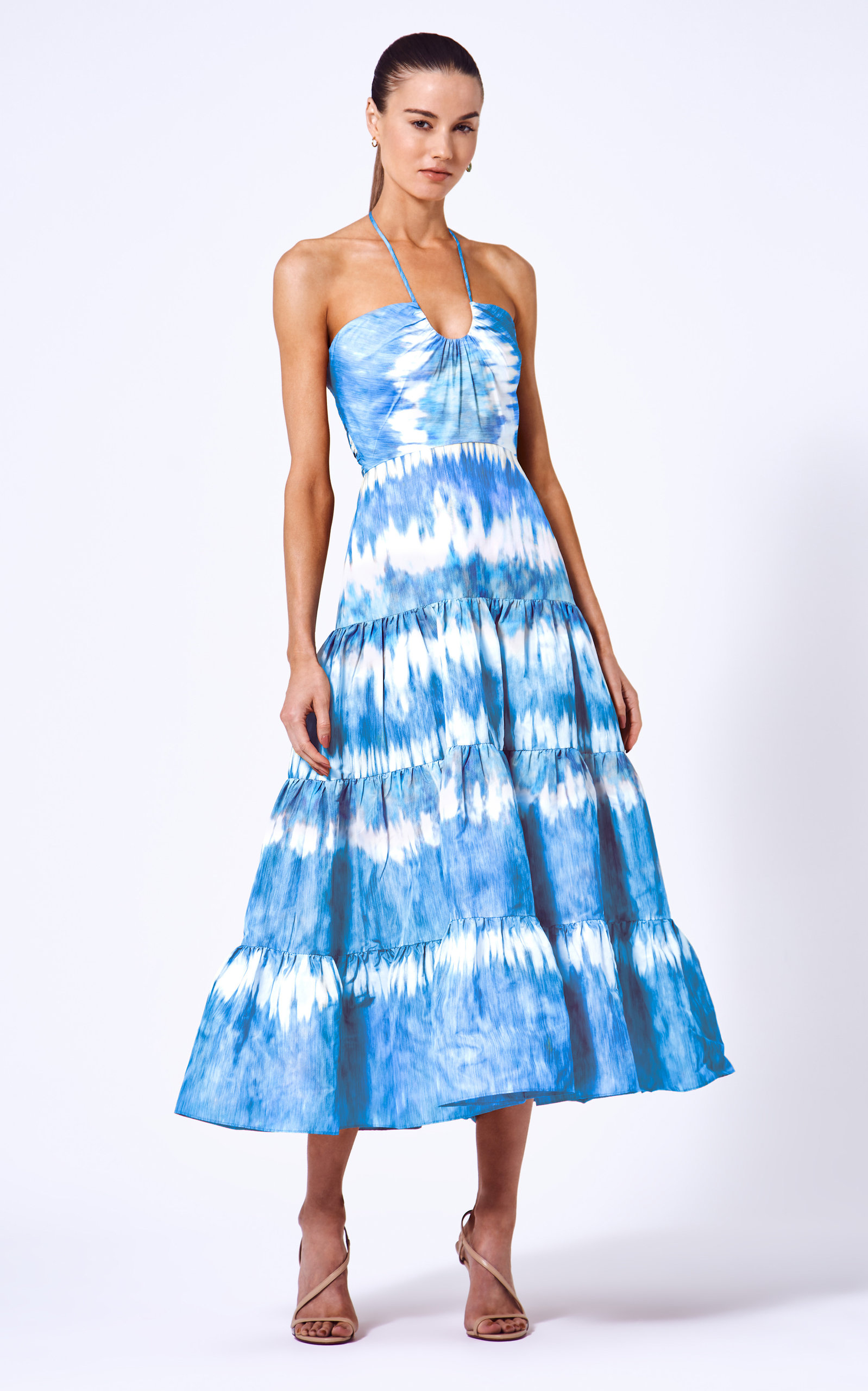 Alexis Roberta Tiered Tie-dye Midi Dress In Blue | ModeSens Alexis Roberta Tiered Tie-dye Midi Dress In Blue | ModeSens