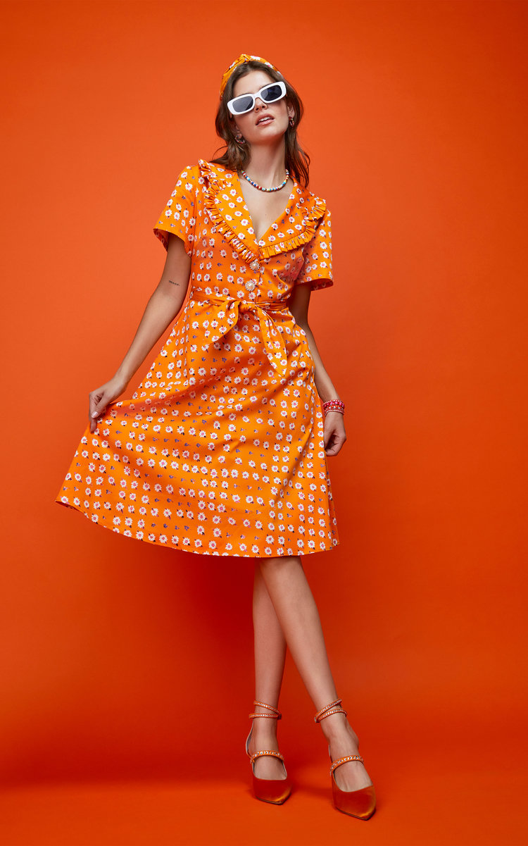 Autumn Adeigbo Women's Marley Printed Stretch-cotton Dress