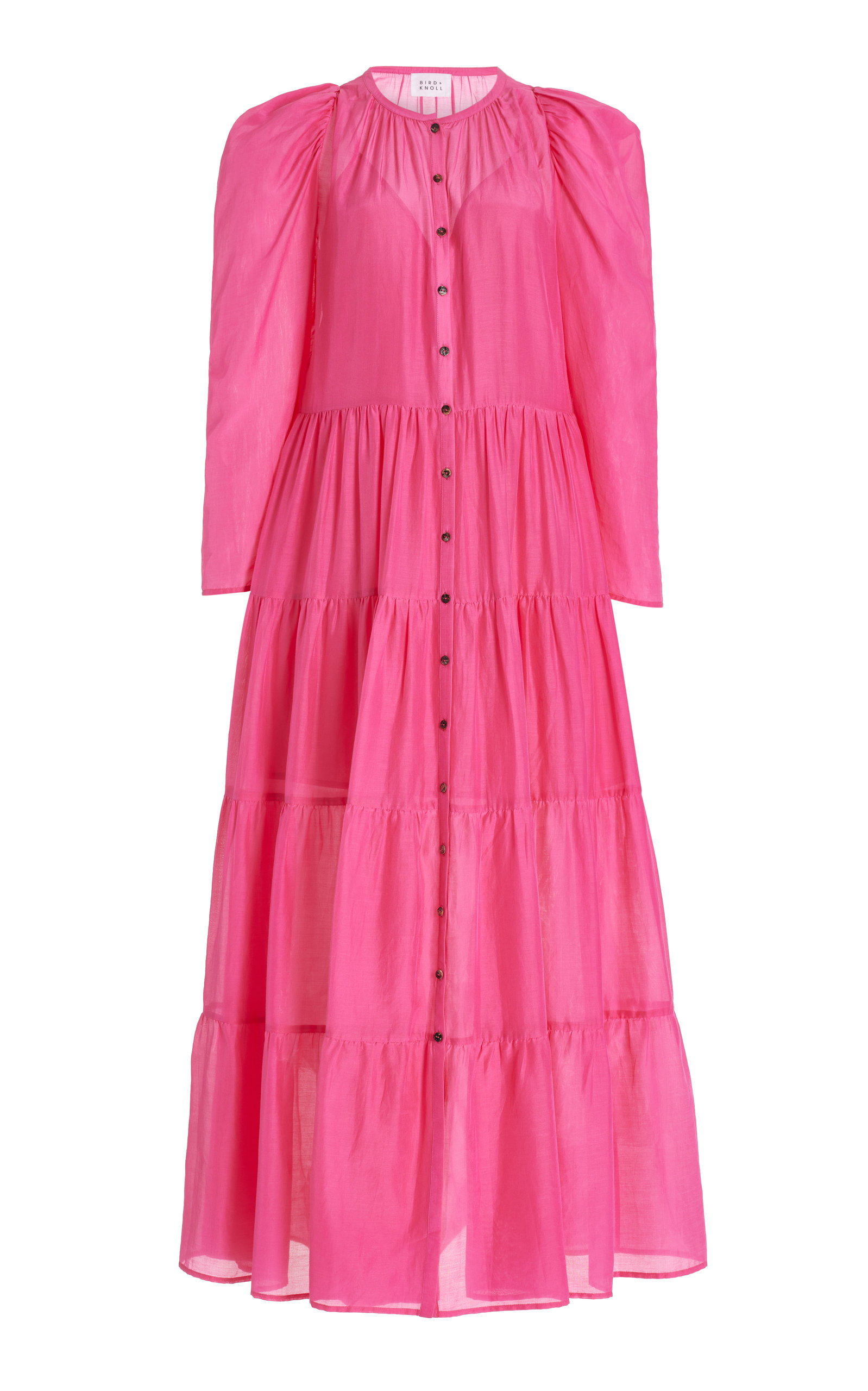 Bird & Knoll Women's Willa Cotton & Silk Maxi Dress In Hot Pink