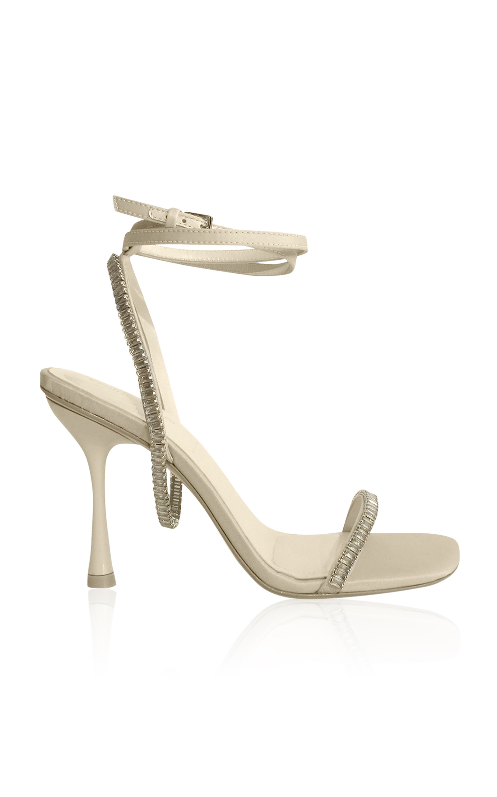 Jonathan Simkhai Luxon Crystal-embellished Satin Sandals In Gold