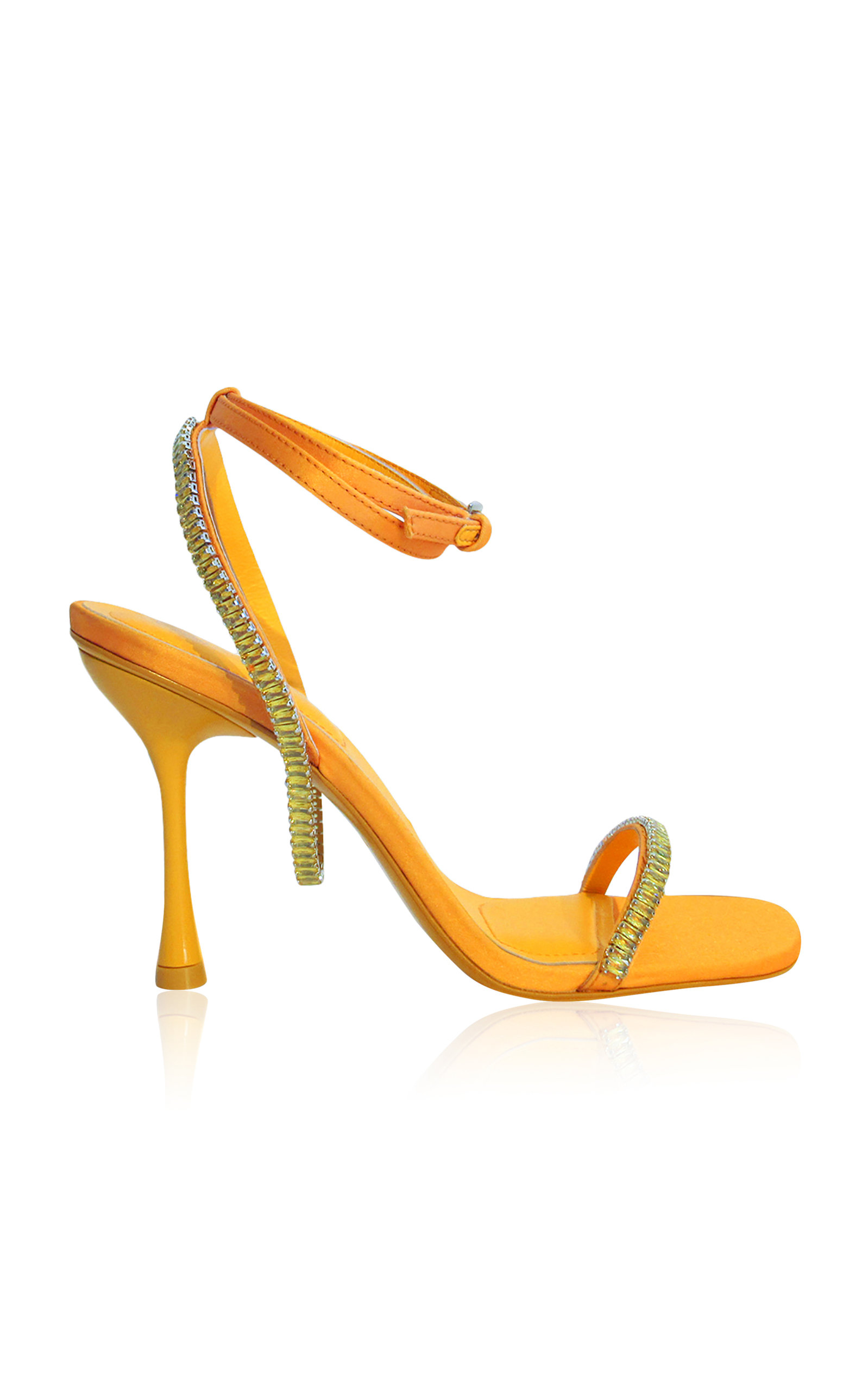 Jonathan Simkhai Women's Luxon Crystal-embellished Satin Sandals In Orange