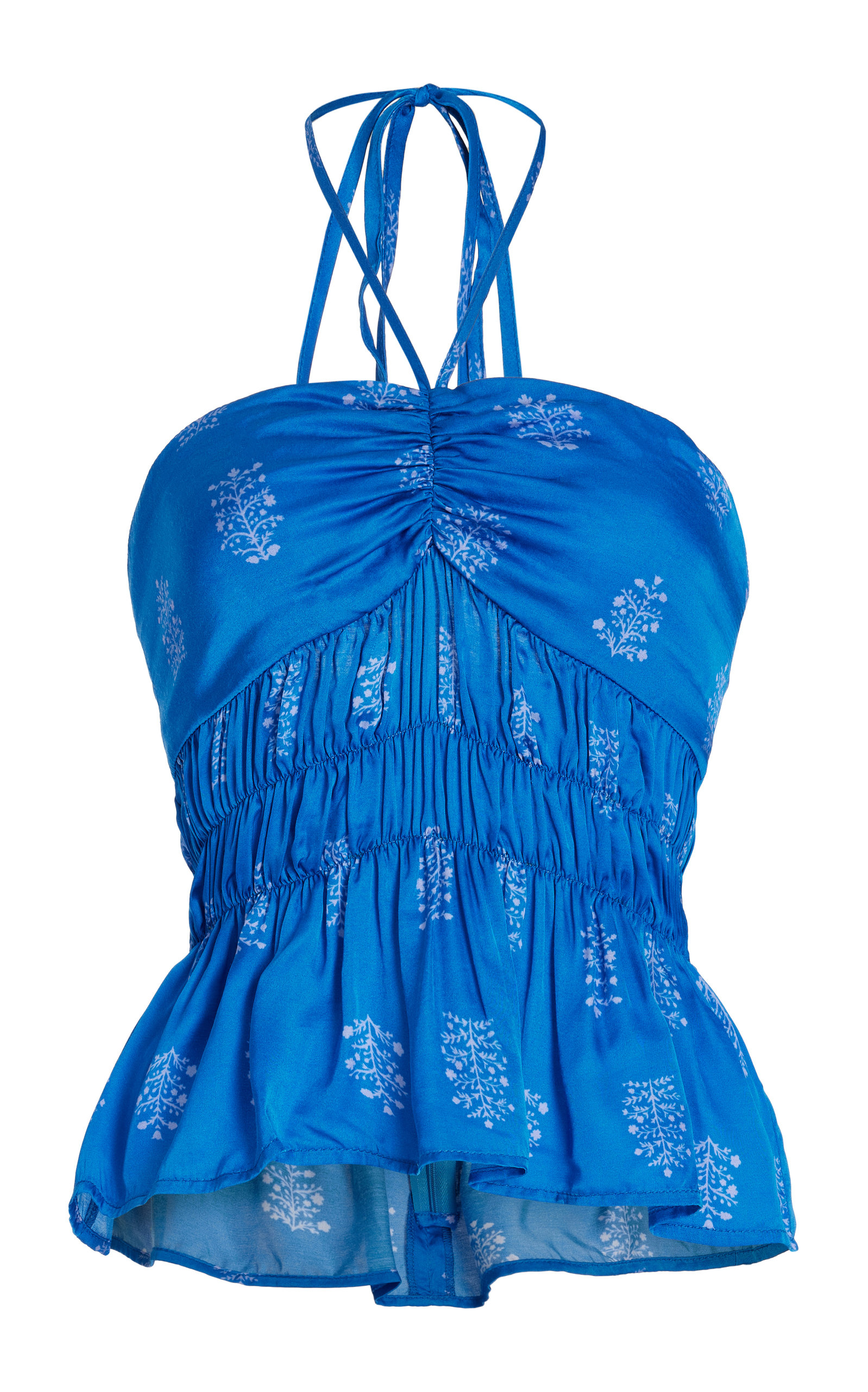 Ciao Lucia Women's Amalia Ruched Satin Halter Top