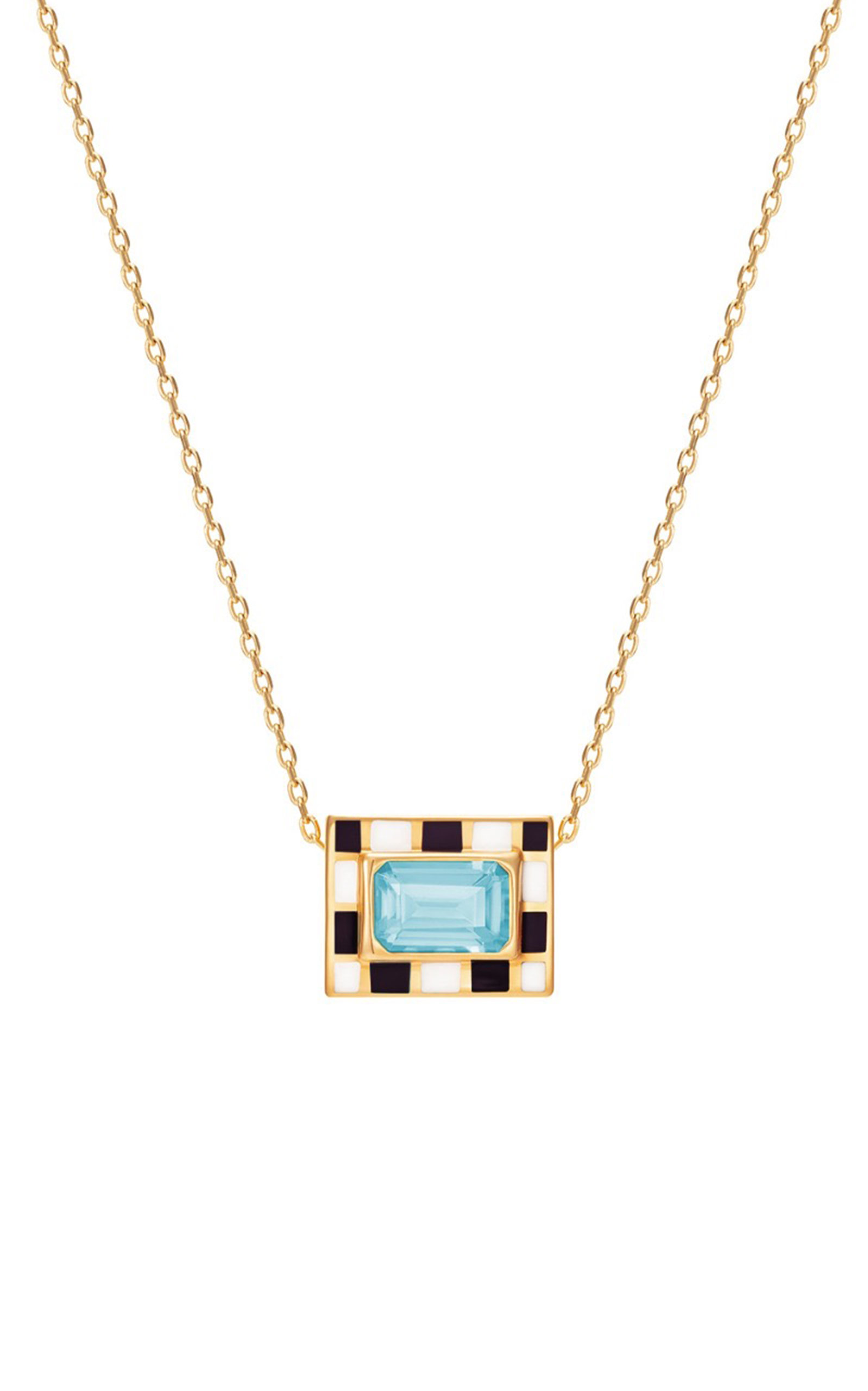 Let's Play Chess 14K Gold Topaz Necklace