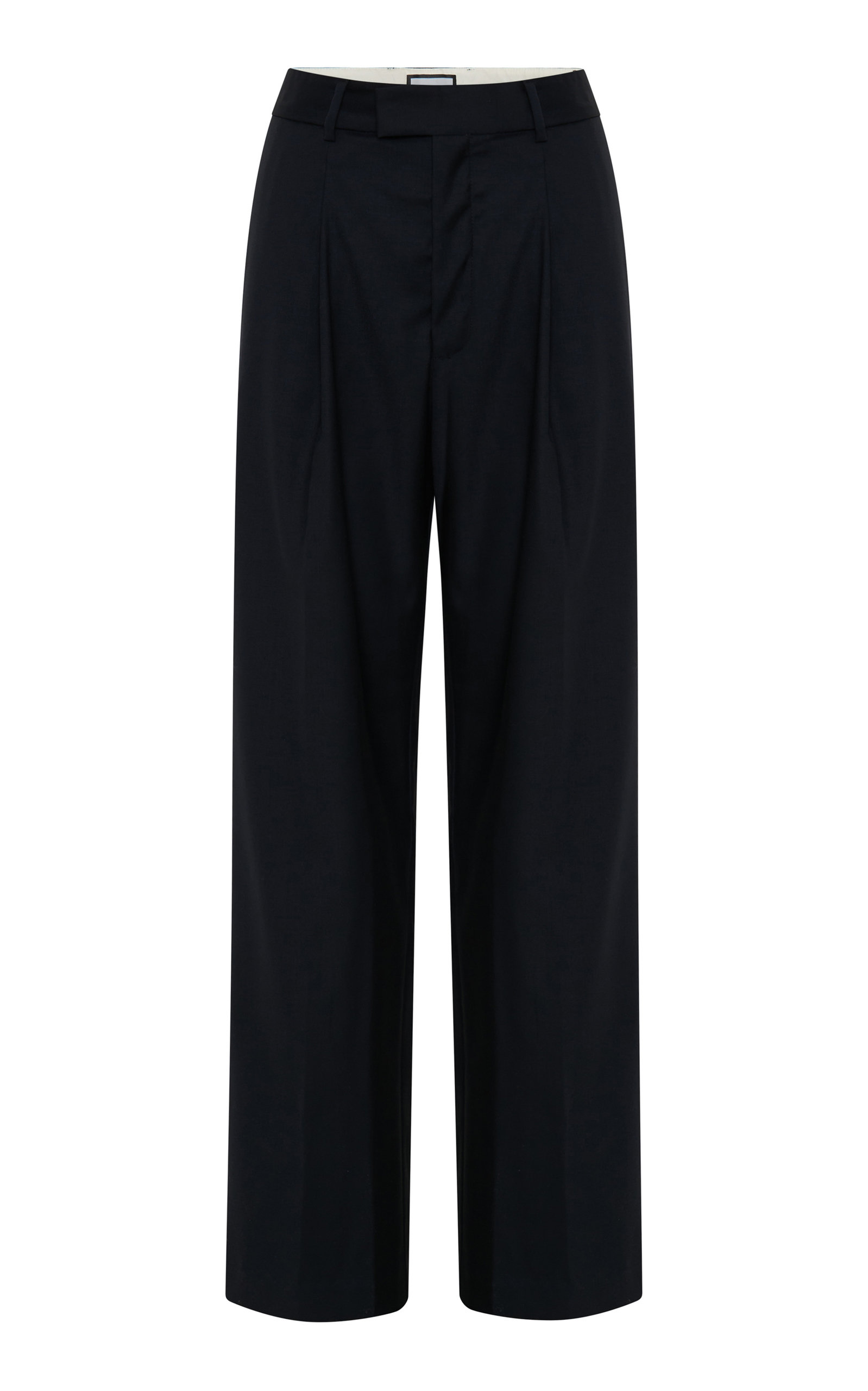 Beare Park Women's Relaxed Pleated Wool Pants In Navy,black
