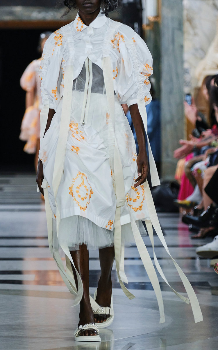 Simone Rocha Women's Tiered Tulle Midi Skirt