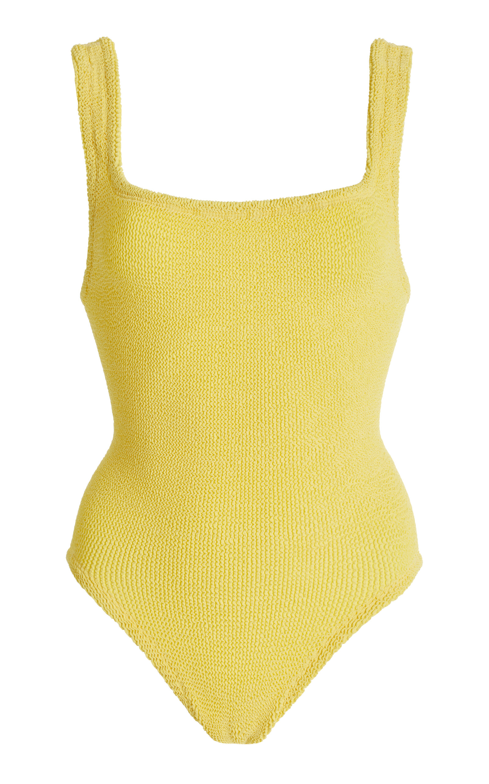 Hunza G Yellow Seersucker Swimsuit | ModeSens