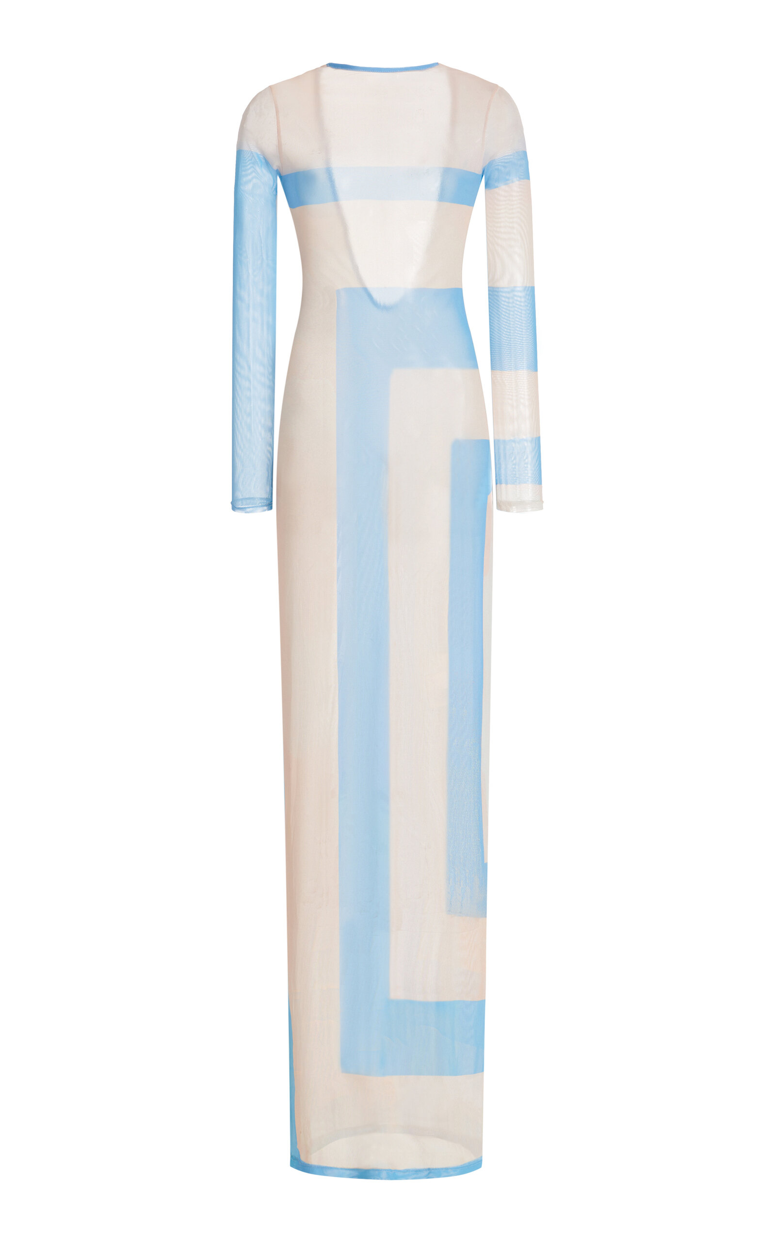 House of Aama Exclusive Two-Tone Open-Back Mesh Maxi Dress