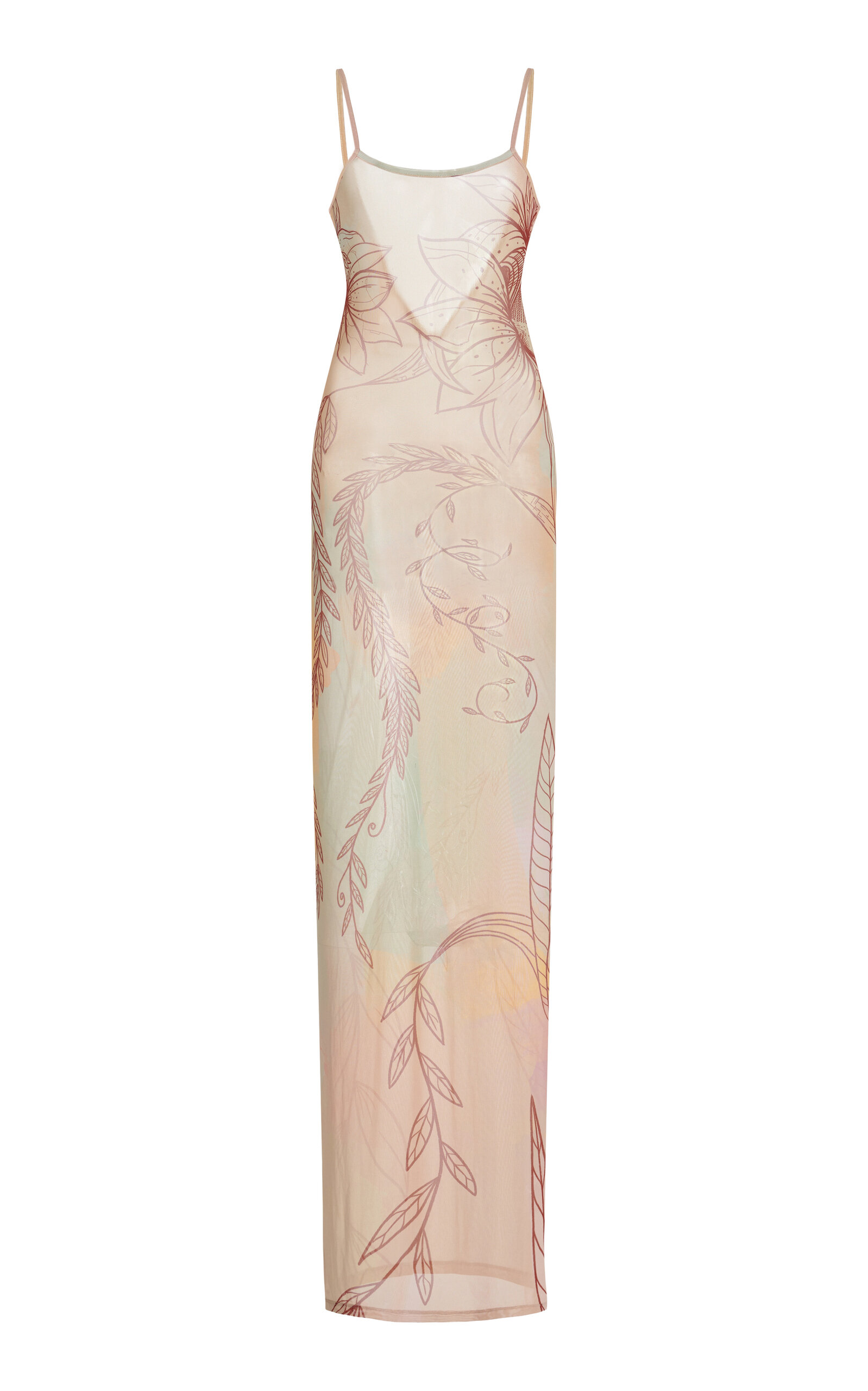 House of Aama Women's Exclusive Open-Back Mesh Maxi Dress