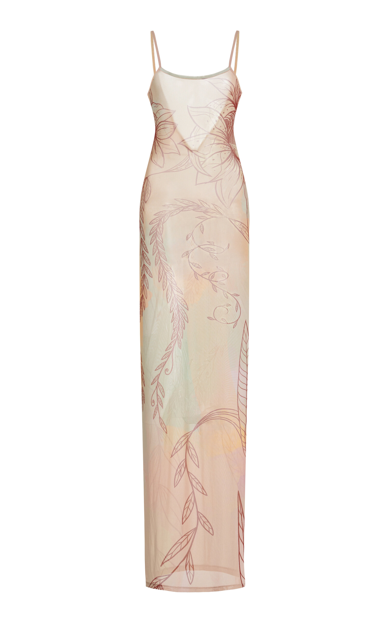 House Of Aama Exclusive Open-back Mesh Maxi Dress In Pink