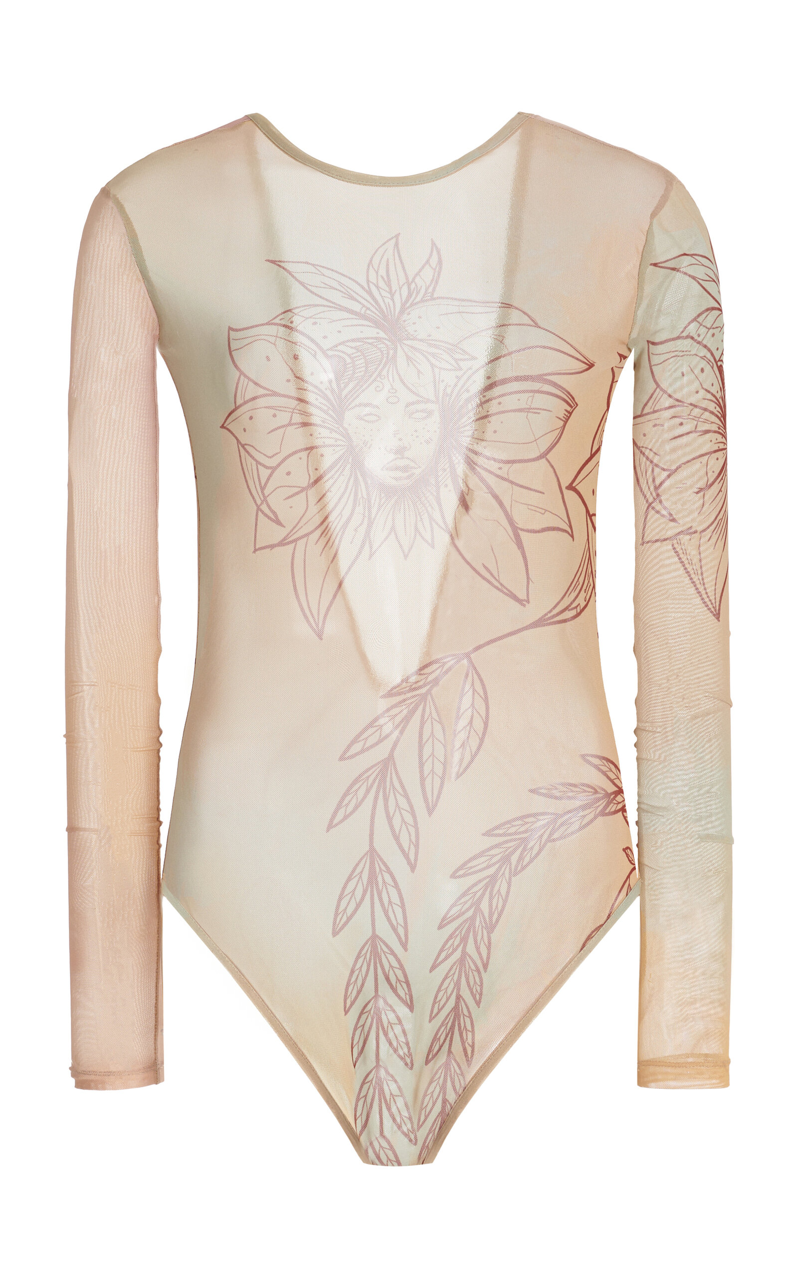 House of Aama Women's Exclusive Mesh Open-Back Bodysuit