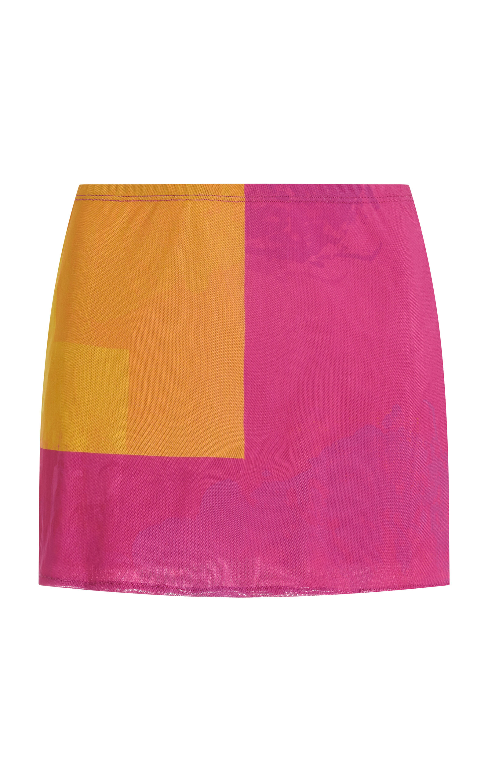 House Of Aama Exclusive Mesh Mini Skirt In Orange