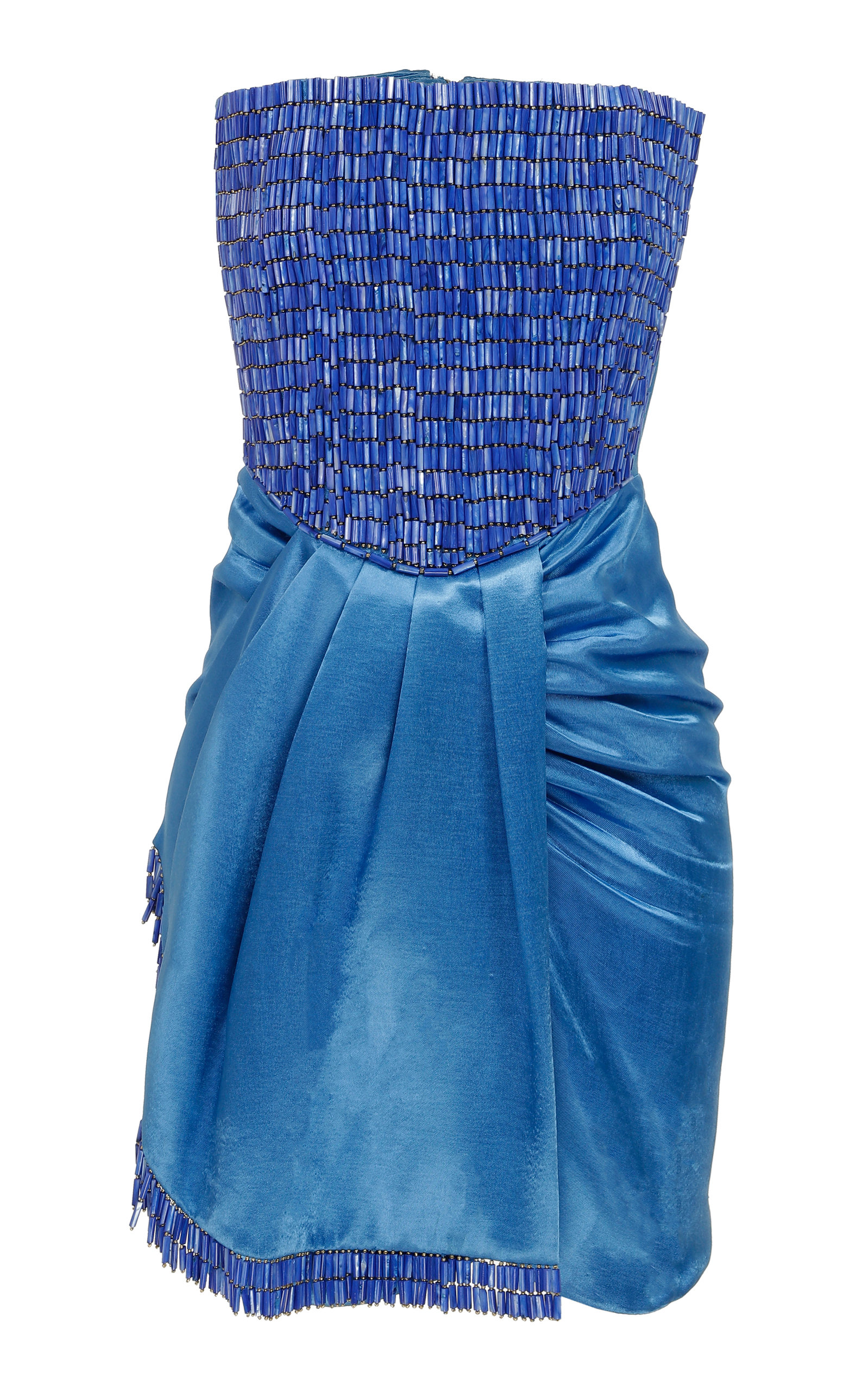 Raisa Vanessa Crystal embroidered Satin Mini Dress