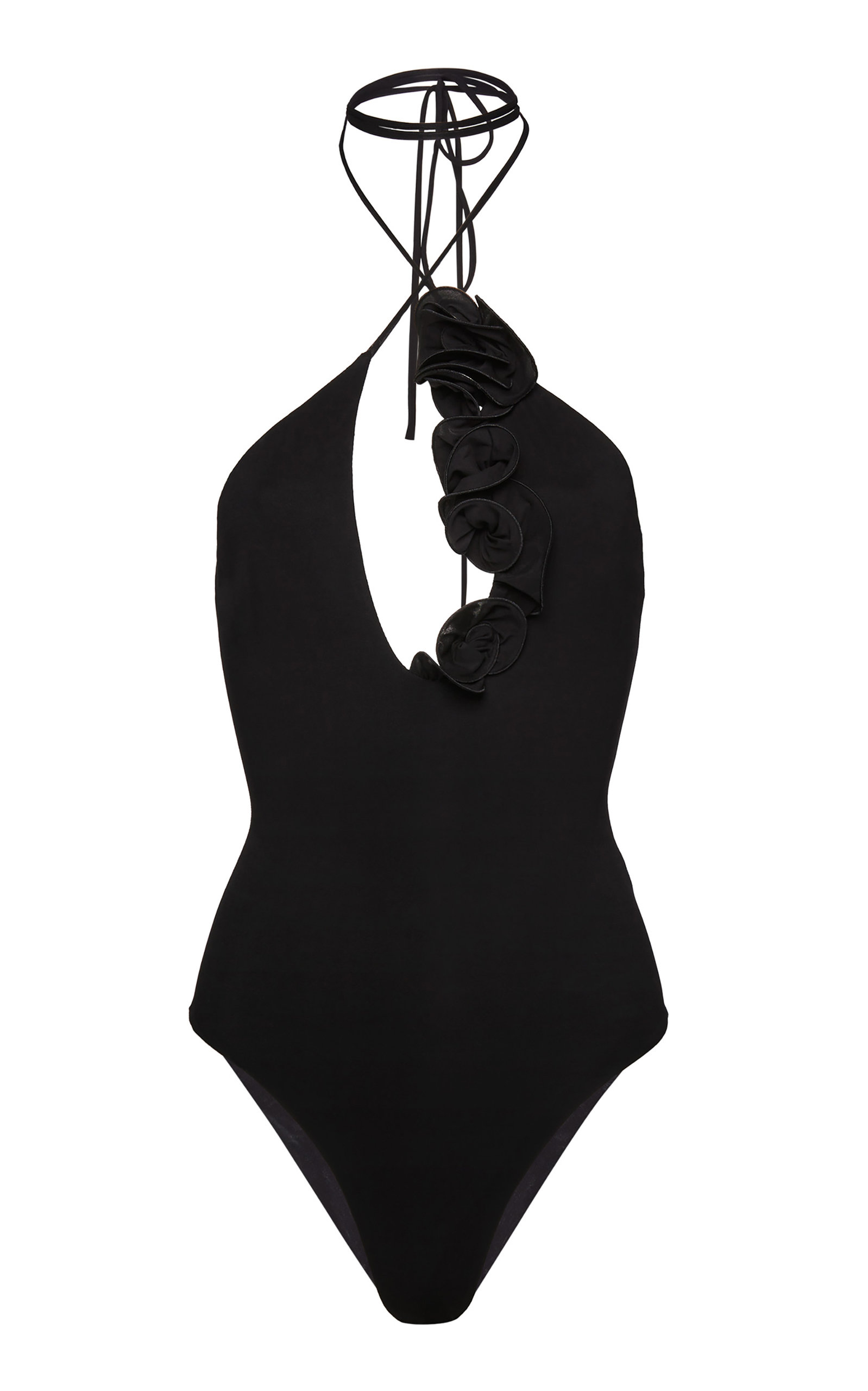 Magda Butrym Halter Neck Cutout Jersey Bodysuit In Black
