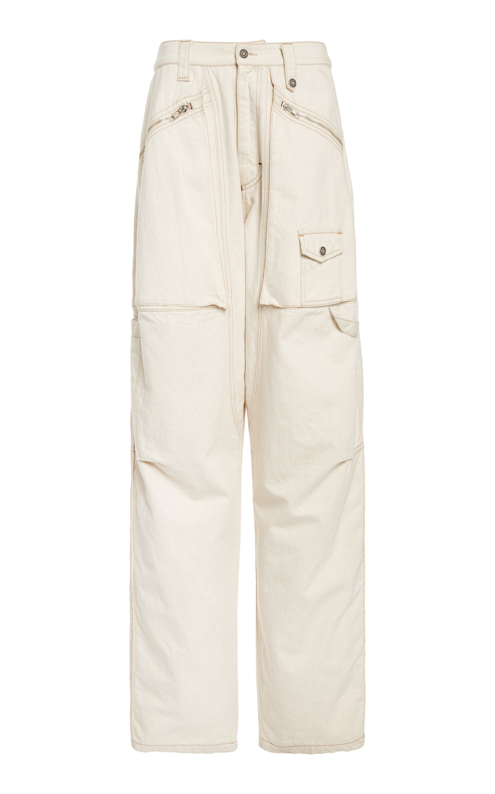 Isabel Marant Slim-cut Cargo Trousers In White