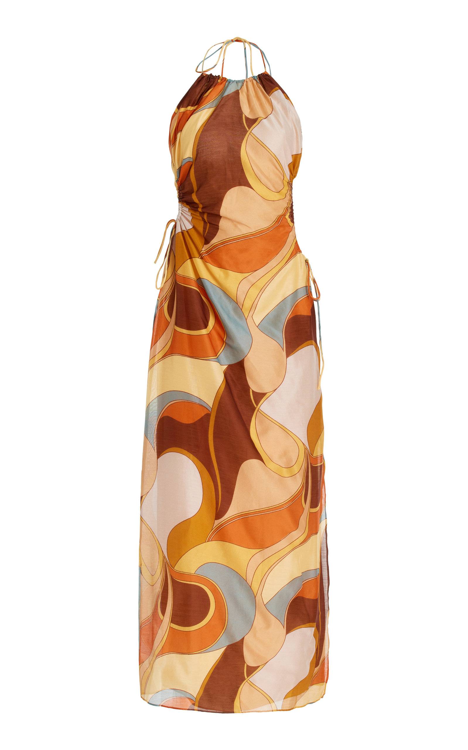 Sir Vista Cotton And Silk-blend Midi Dress In Print