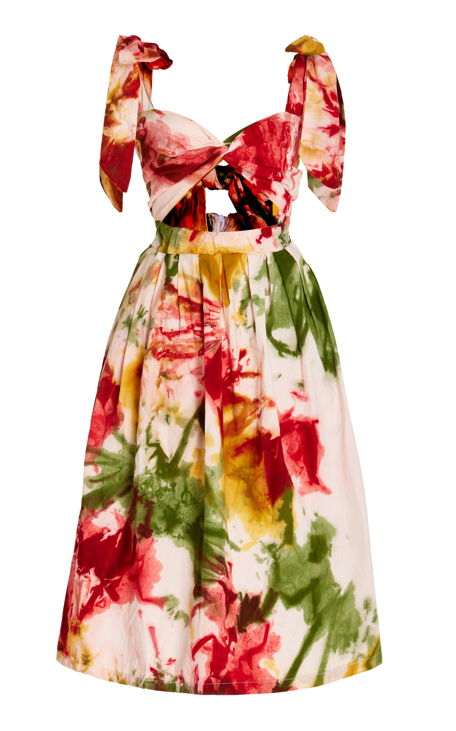 BUSAYO SEGUN CUTOUT TIE-DYED COTTON MIDI DRESS