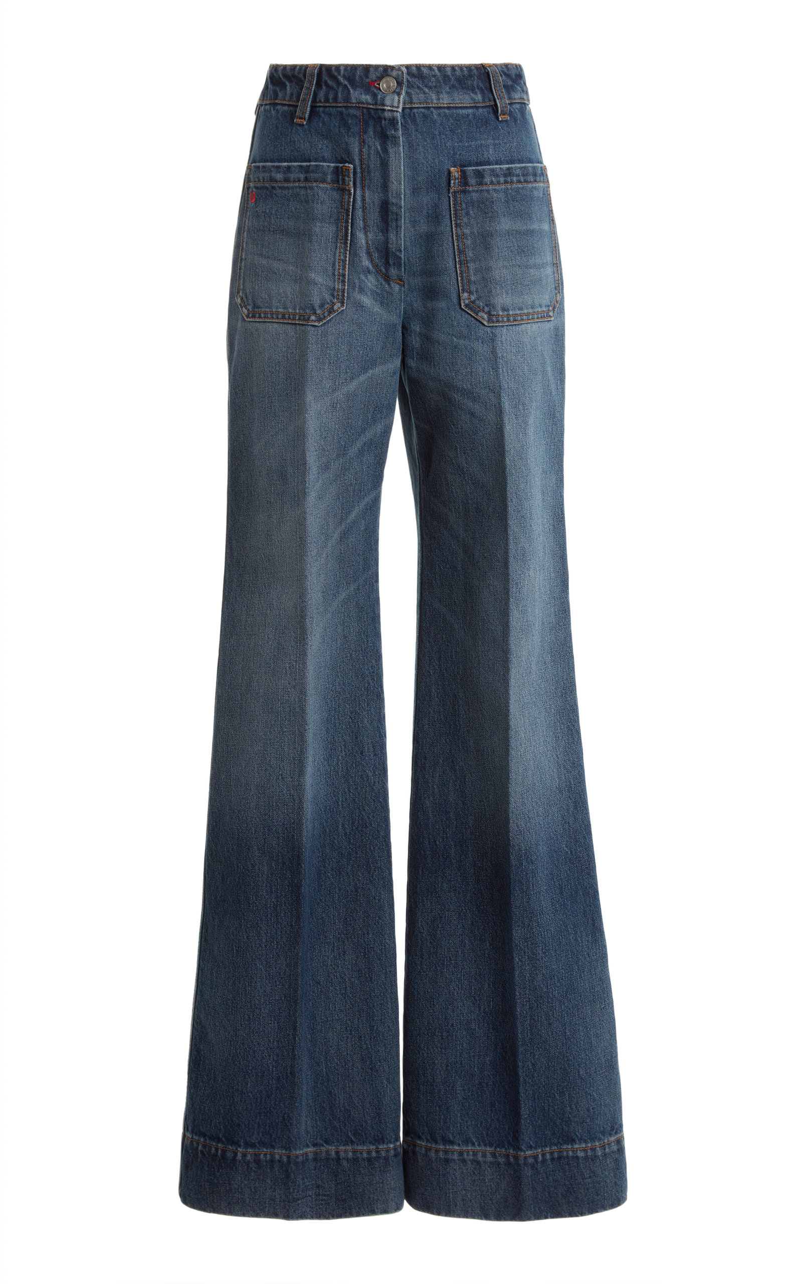 Victoria Beckham Alina High-Rise Flared Jeans - Medium Wash
