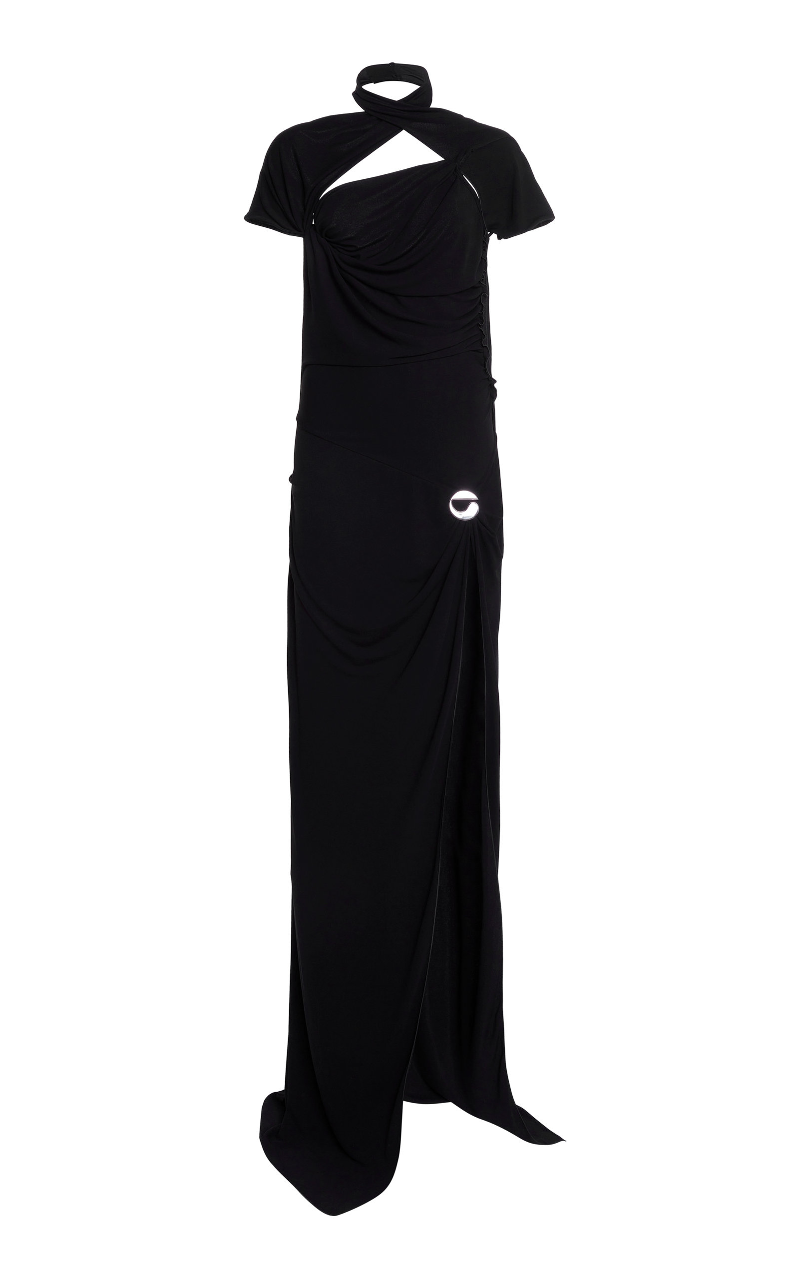 Coperni - Women's Draped Jersey Maxi Dress - Black - FR 34 - Moda Operandi