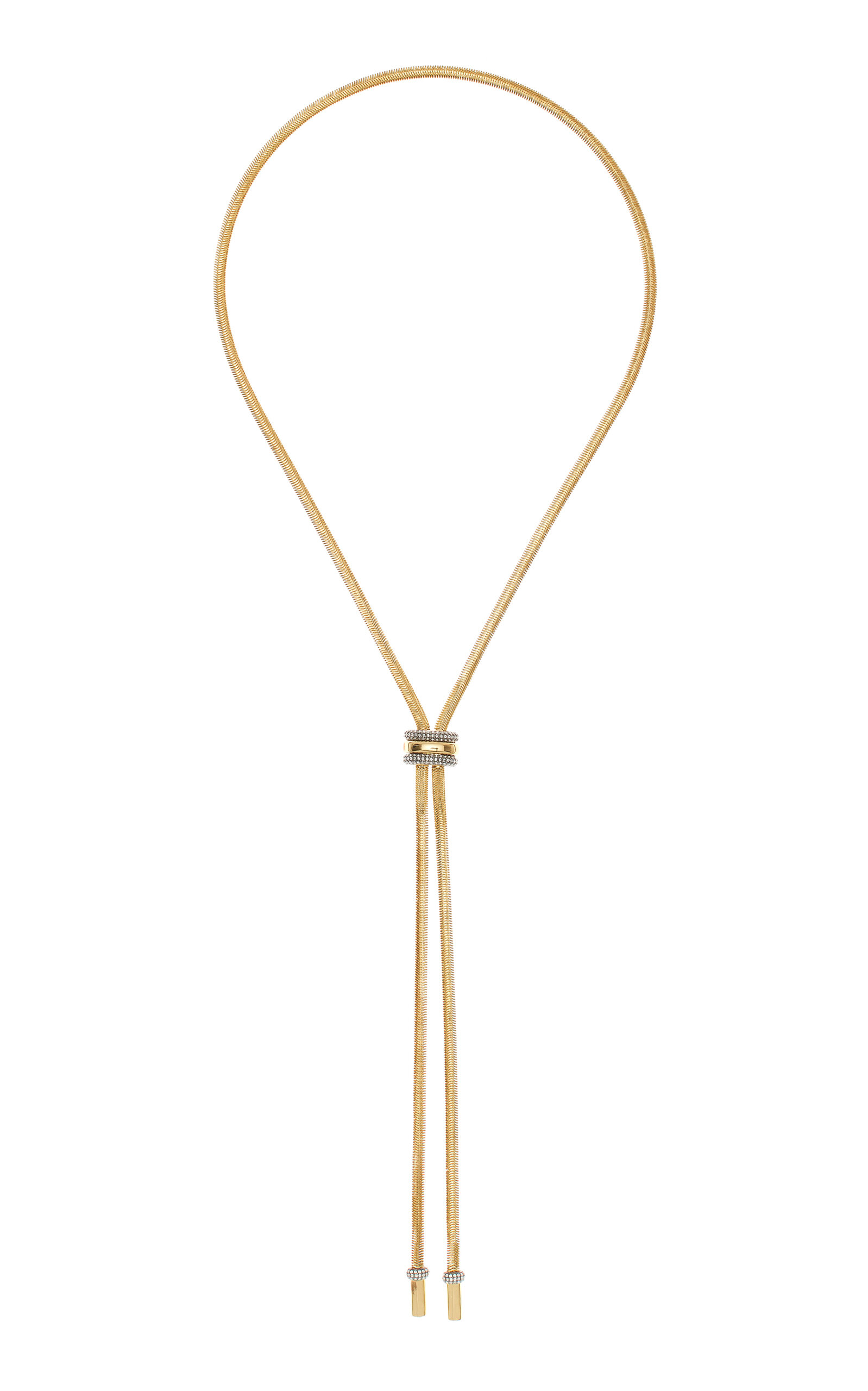DEMARSON Women's Solar 12K Gold-Plated Crystal Slider Necklace