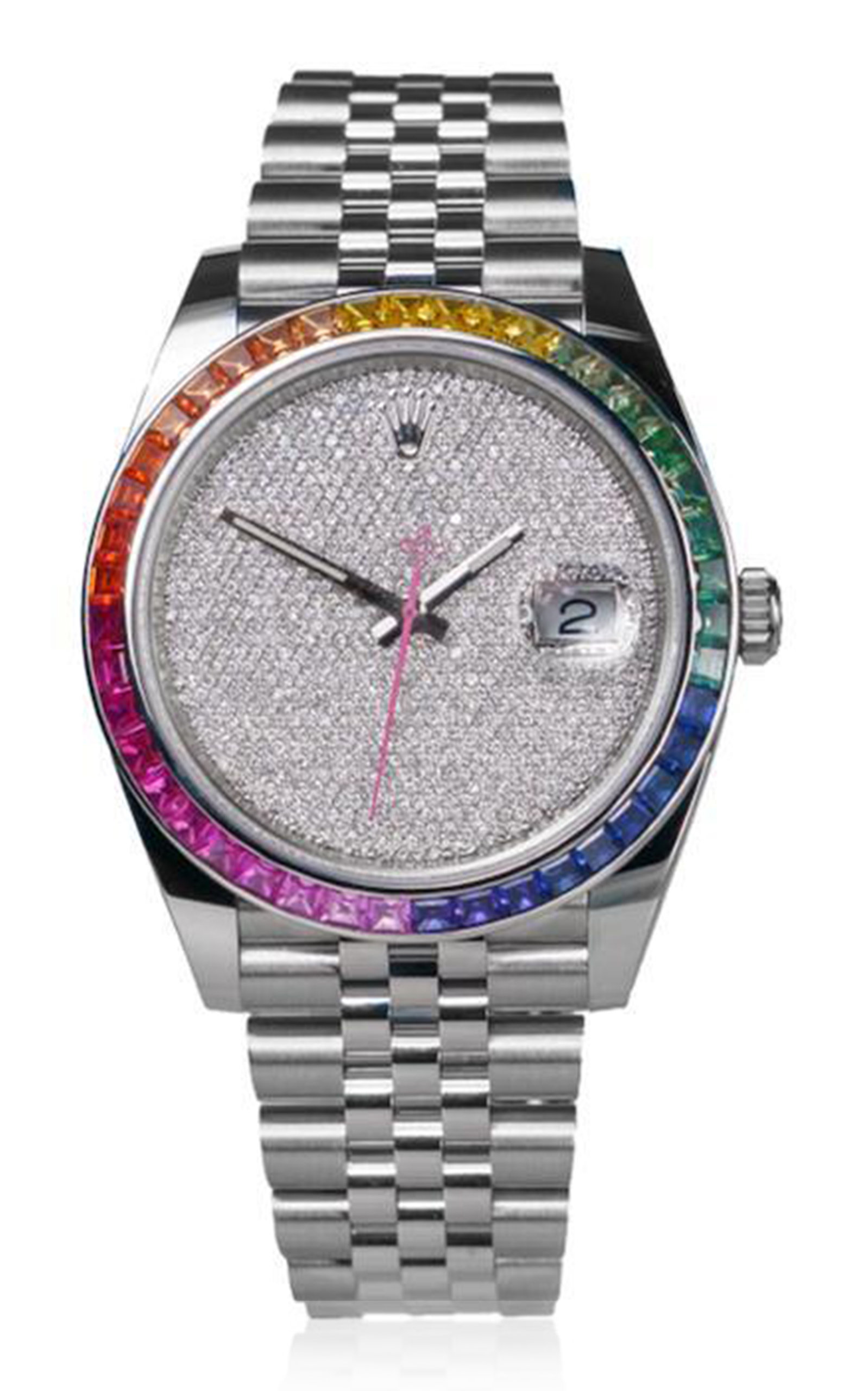 Rolex Reflekt Covert Rainbow DateJust Watch
