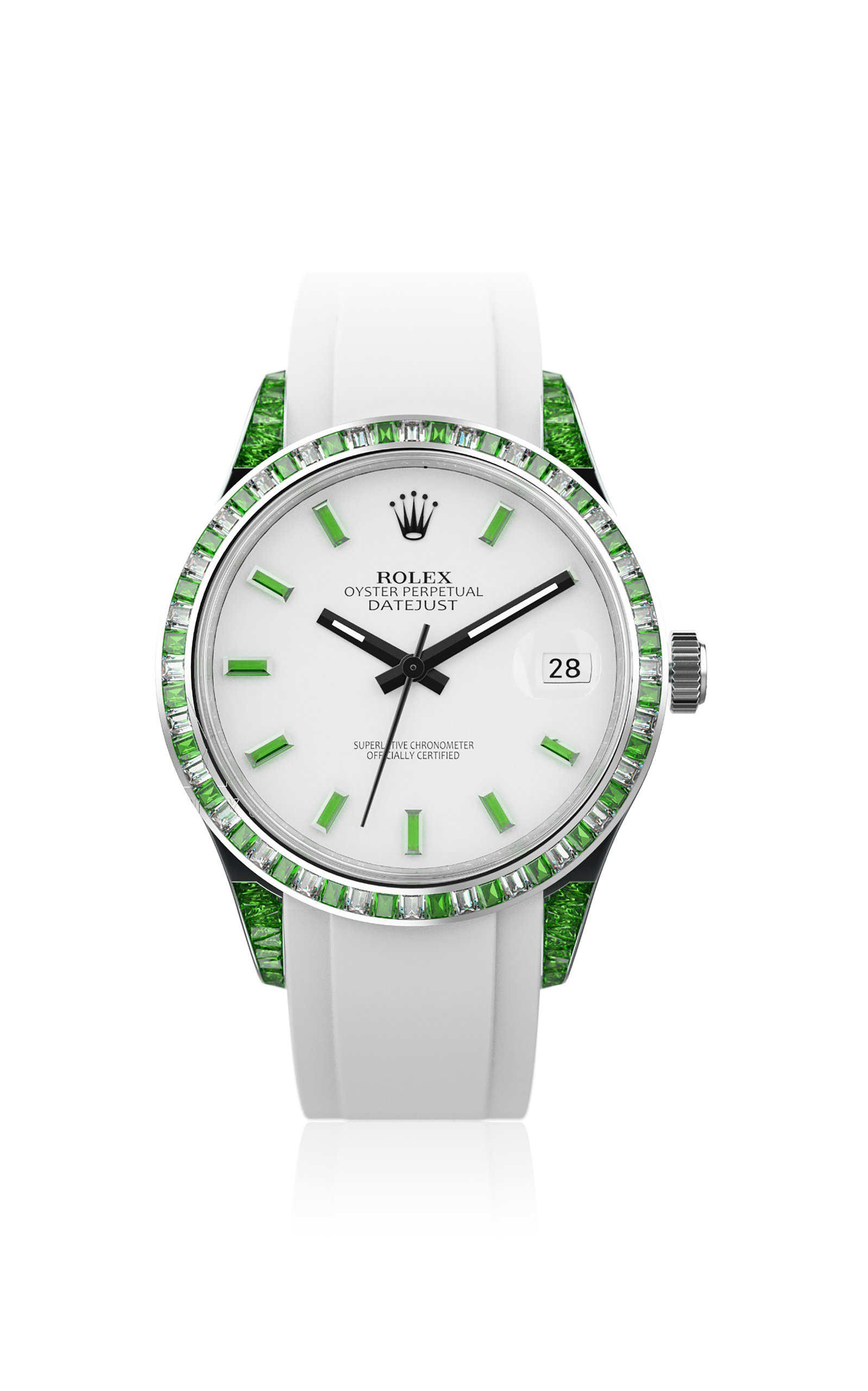 Rolex Roulette Green DateJust Watch