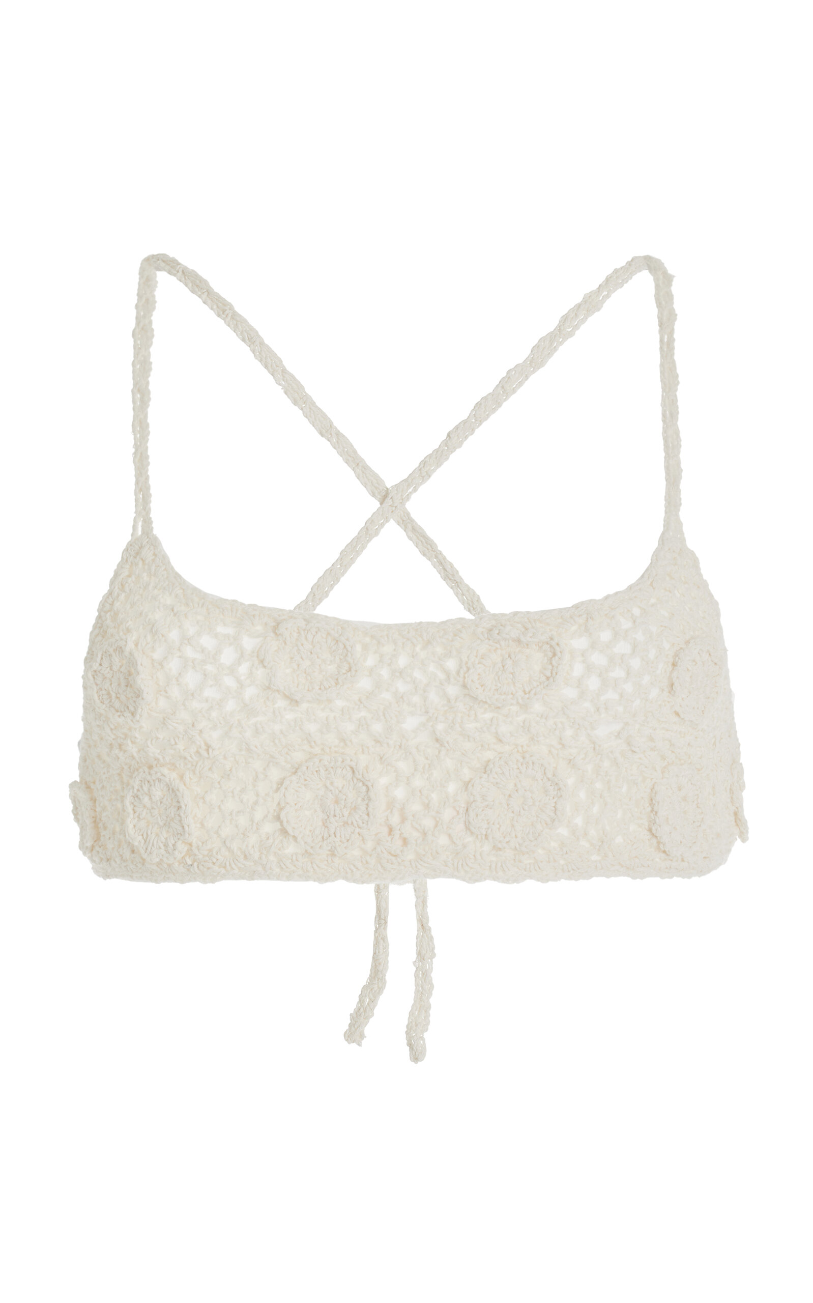 Cloe Cassandro Crocheted Cotton Bikini Top In White