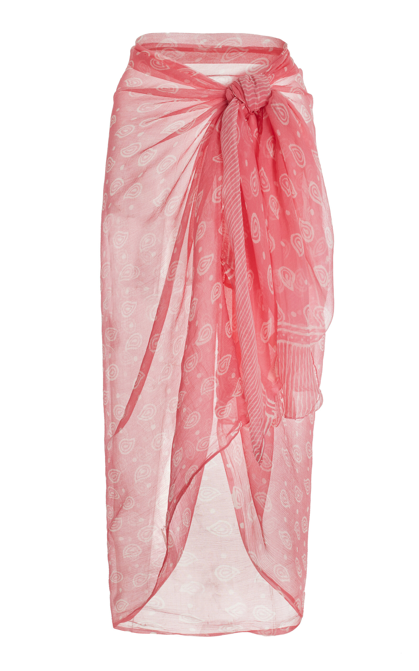 Cloe Cassandro Paisley-print Silk Sarong In Pink
