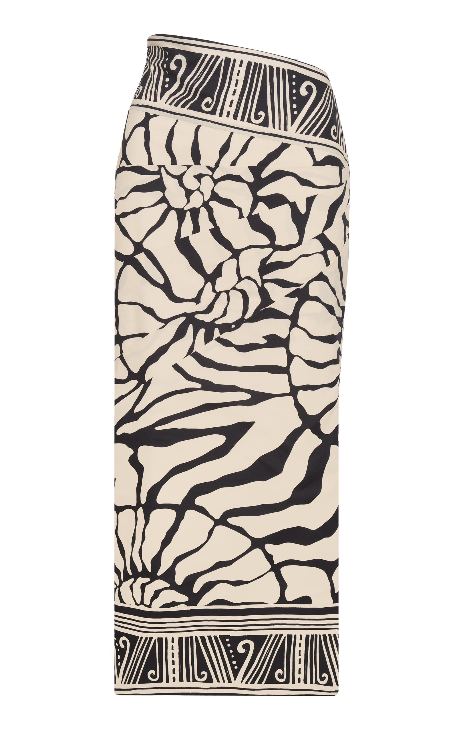 Johanna Ortiz Cañabrava Cotton Midi Skirt - Black/white