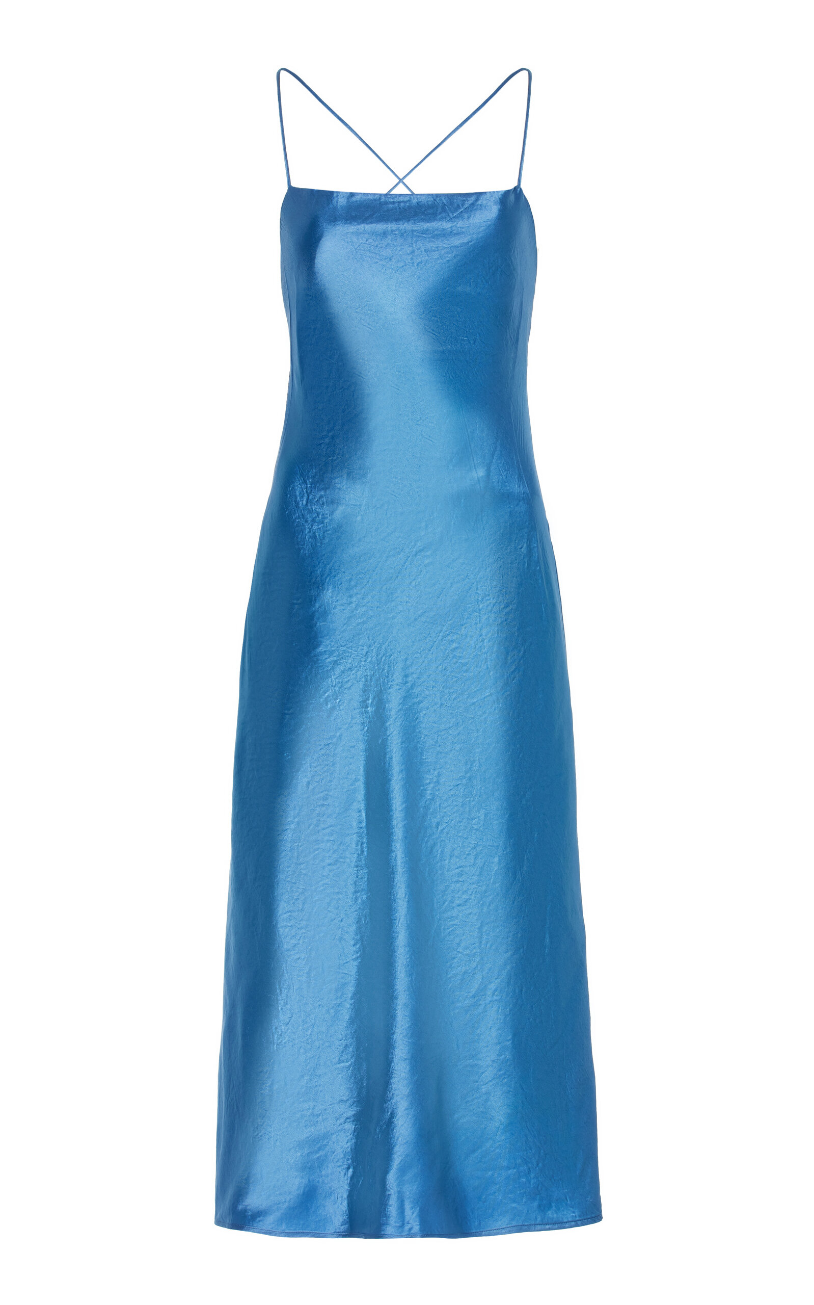 Third Form Crush Bias Maxi Slip Dress In Blue