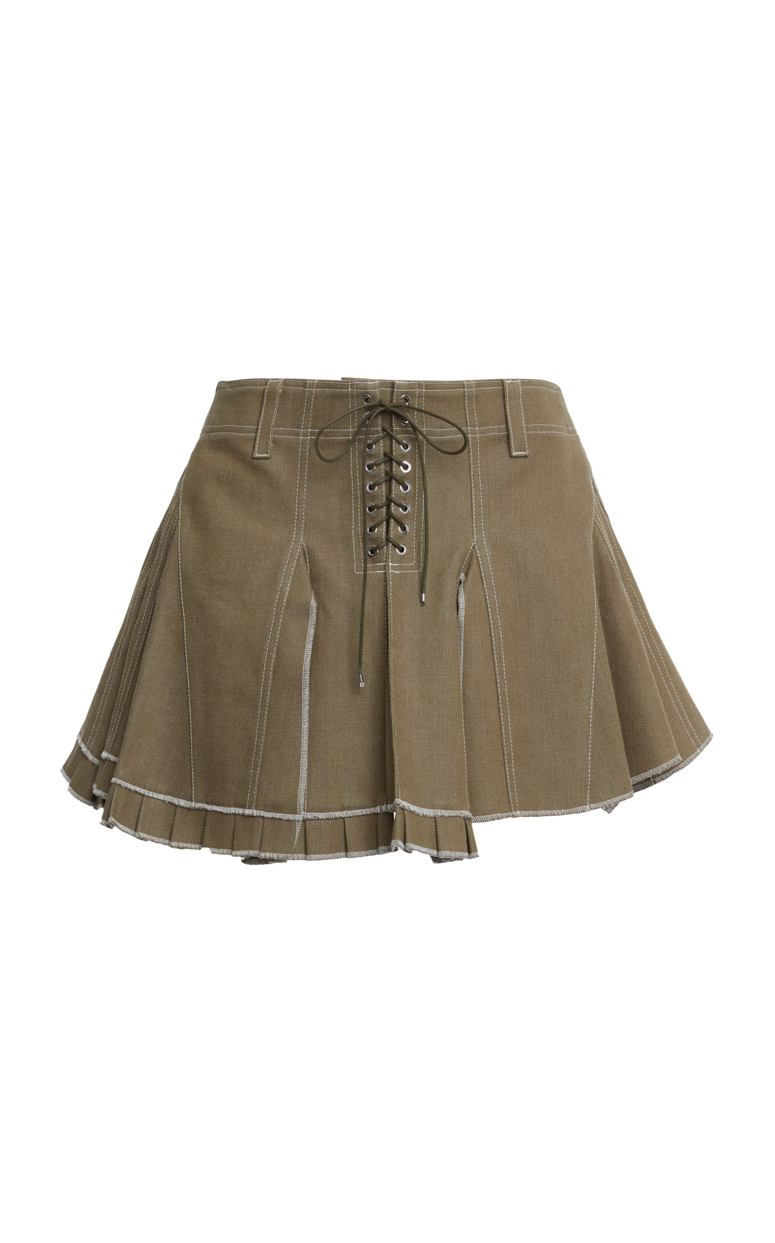 Ludovic de Saint Sernin - Women's Asymmetric Denim Mini Skirt - Neutral - XS - Moda Operandi