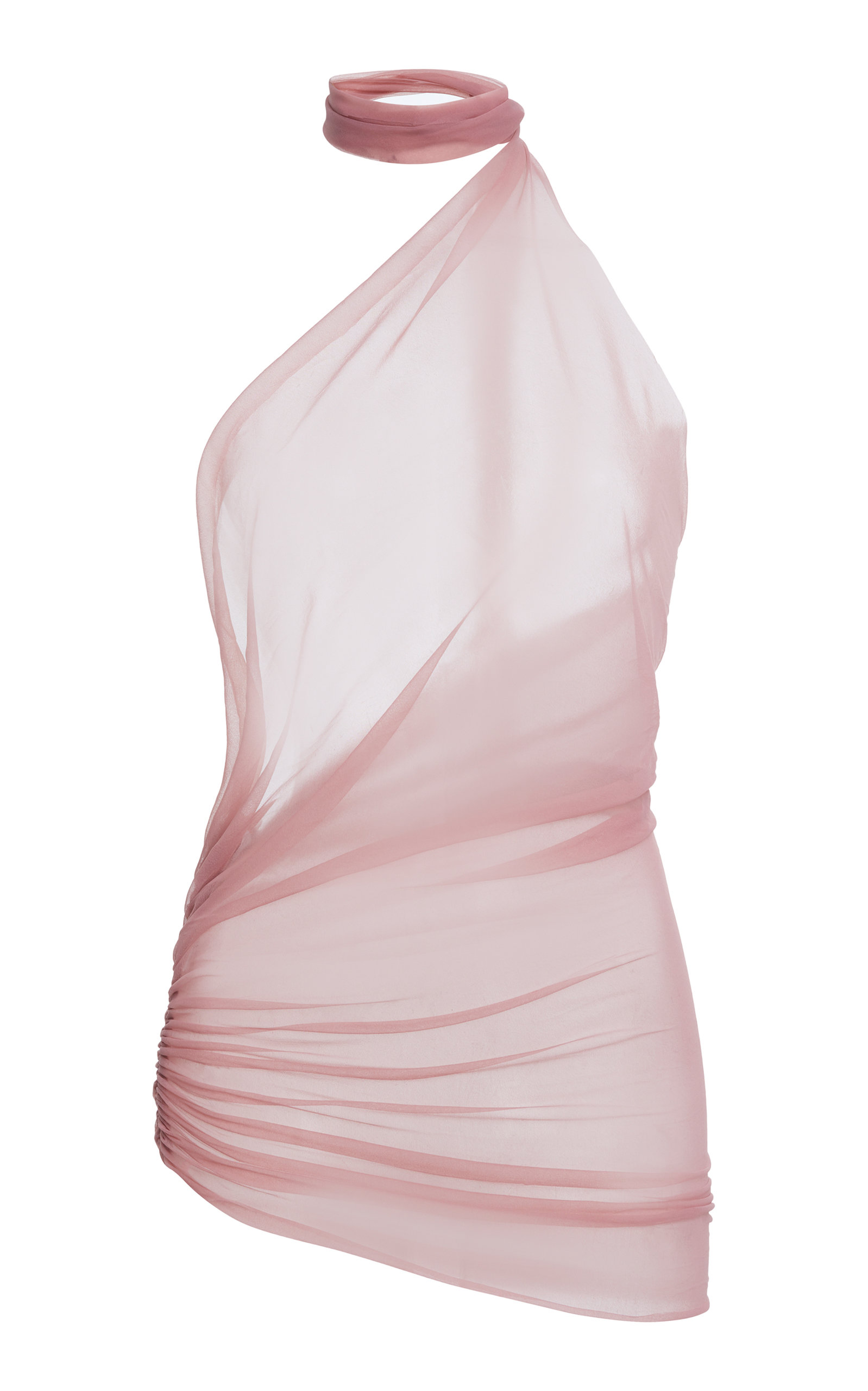 Ludovic de Saint Sernin - Women's Asymmetric Sheer Halter Top - Pink - XS - Moda Operandi