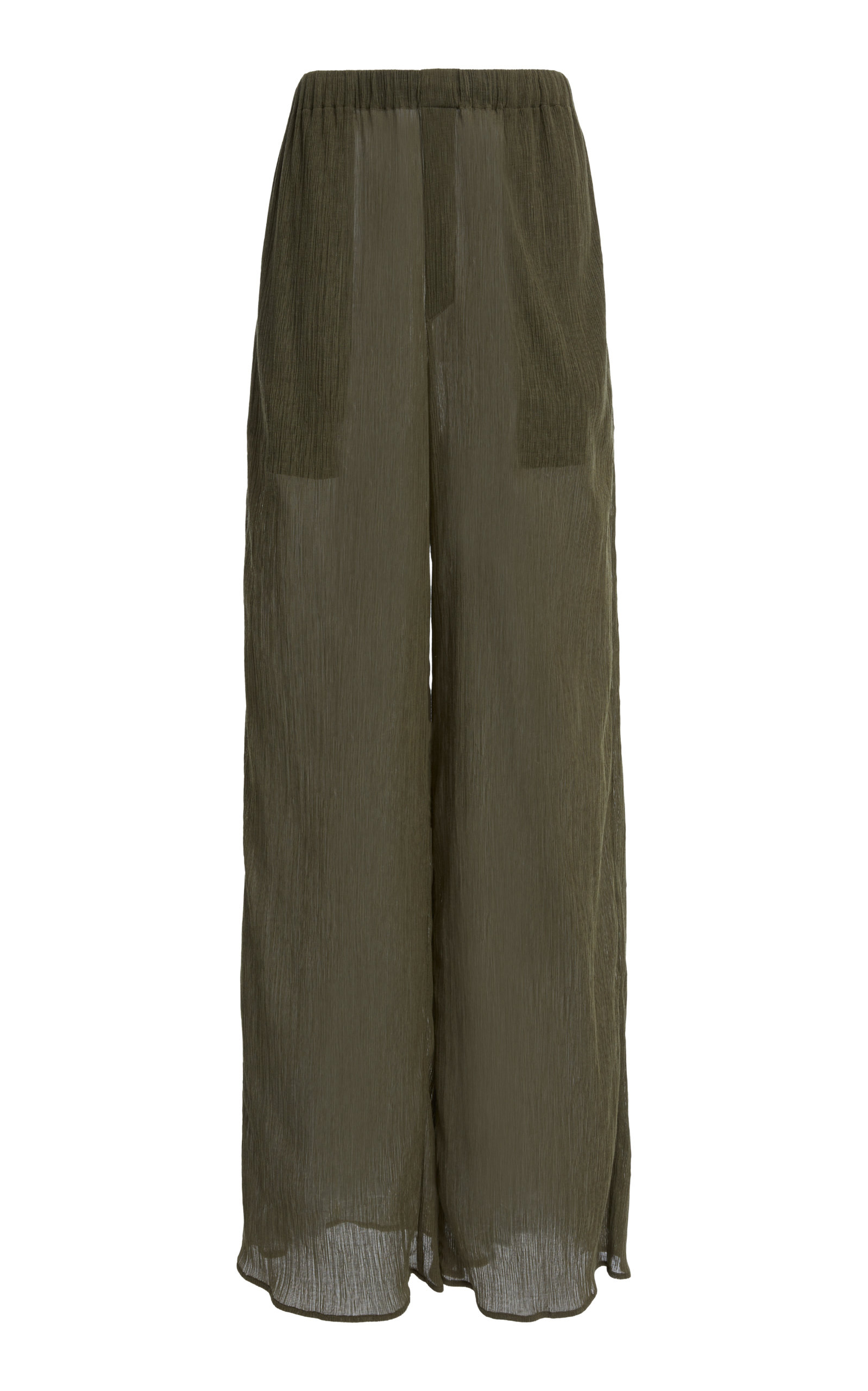 Ludovic de Saint Sernin - Women's Boxer Textured Georgette Wide-Leg Pants - Neutral - XS - Moda Operandi