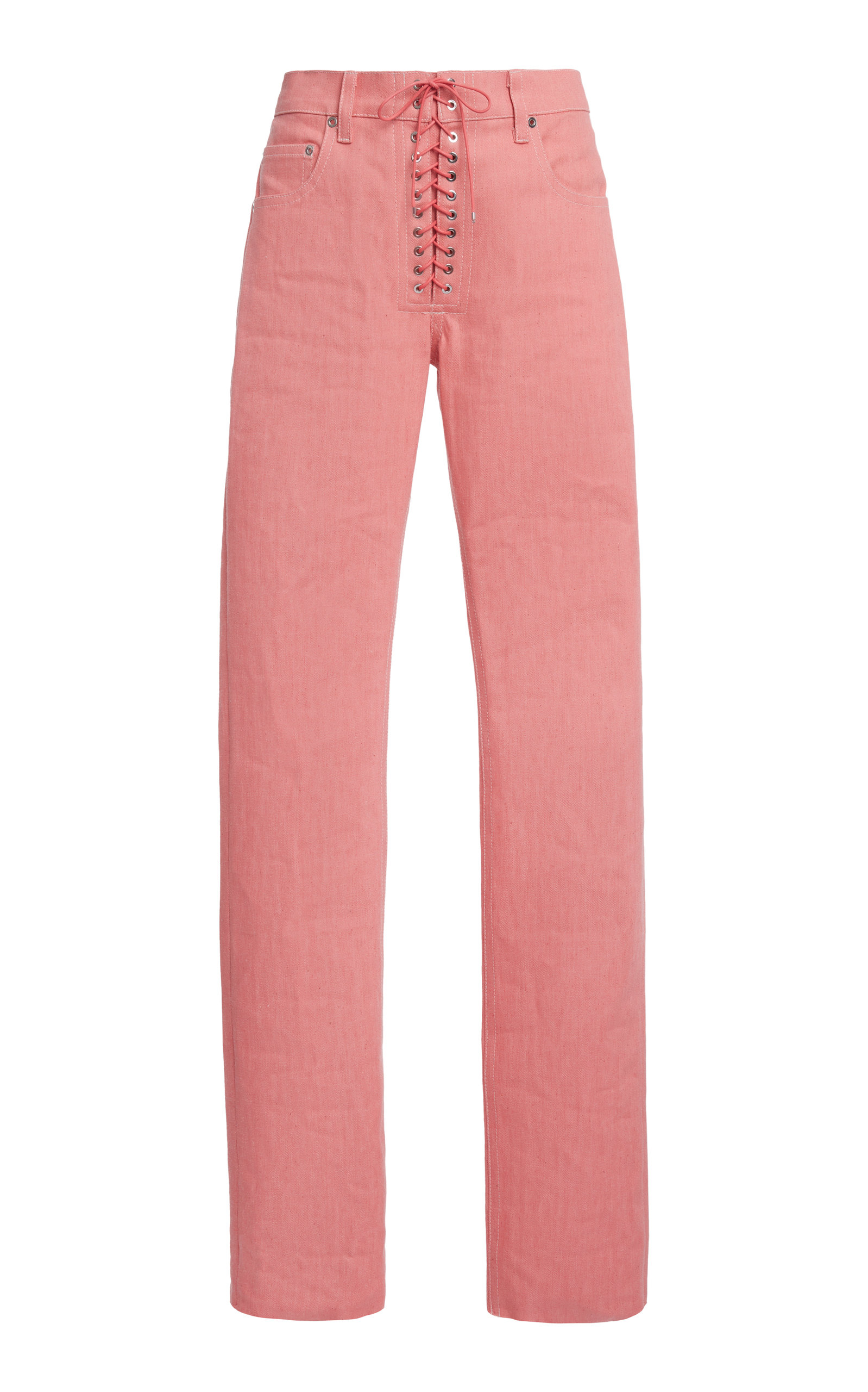 Ludovic de Saint Sernin - Lace-Up Slim Jeans - Pink - S - Moda Operandi