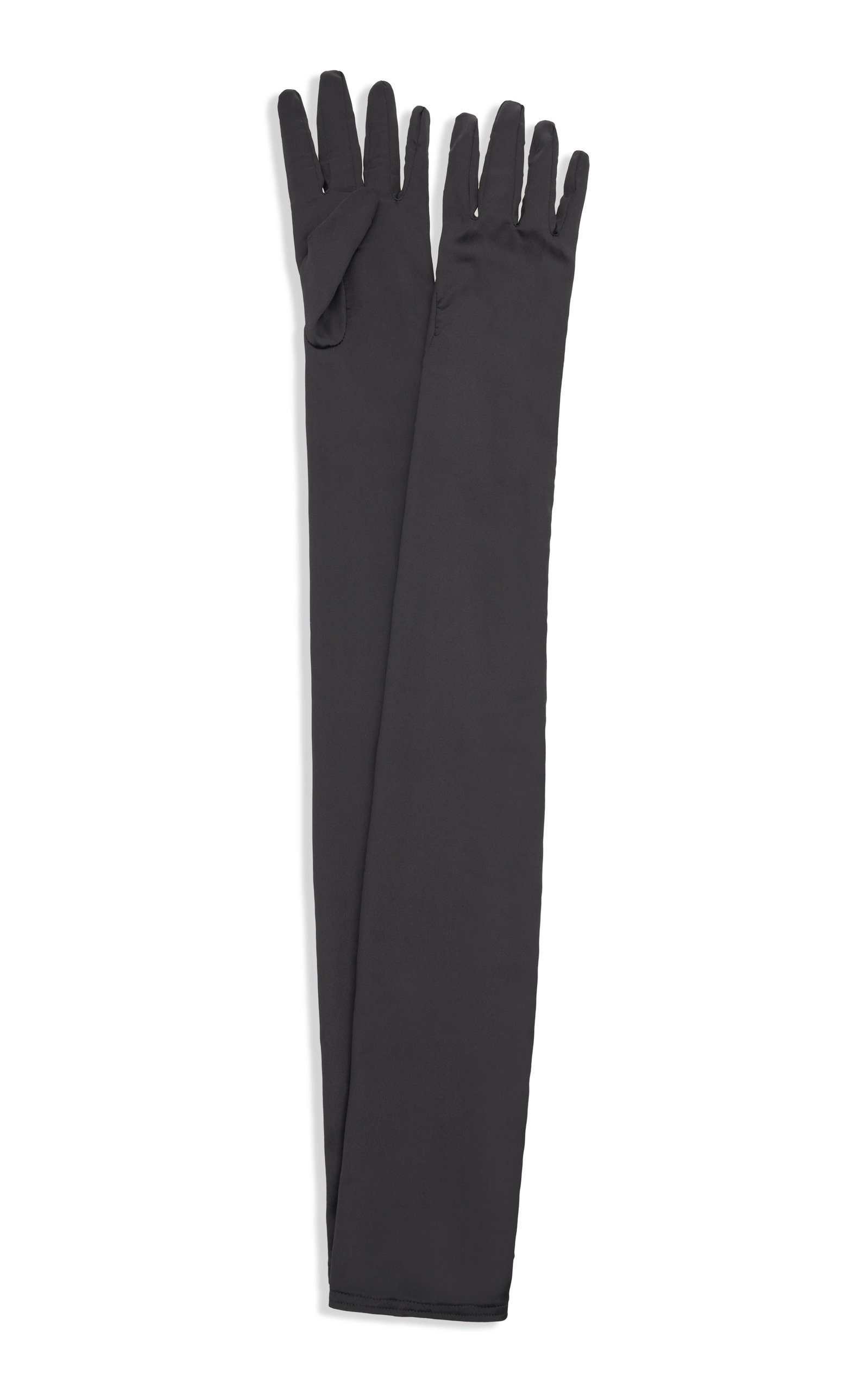 Dolce & Gabbana Women's Stretch-silk Satin Gloves In Black