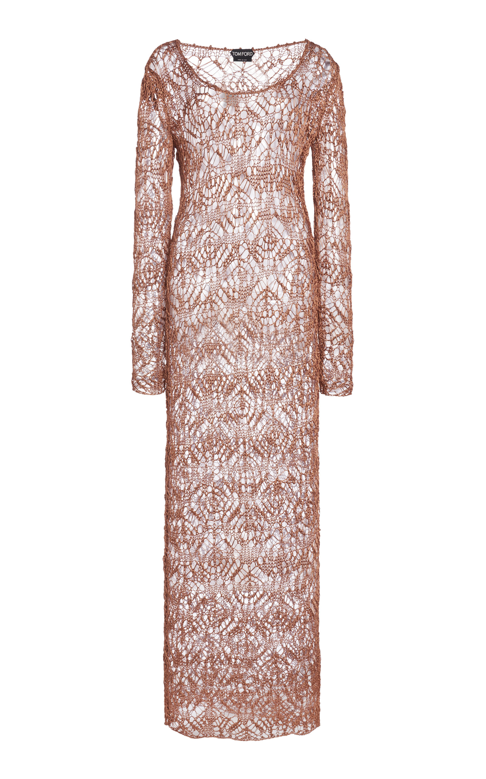 Tom Ford Silk Lace Maxi Dress In Neutral | ModeSens