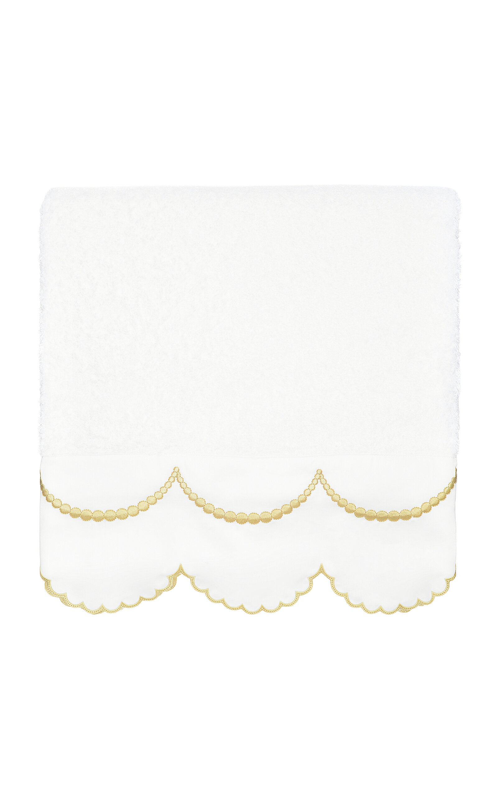 Los Encajeros Perlas Cotton Bath Towel In Neutral