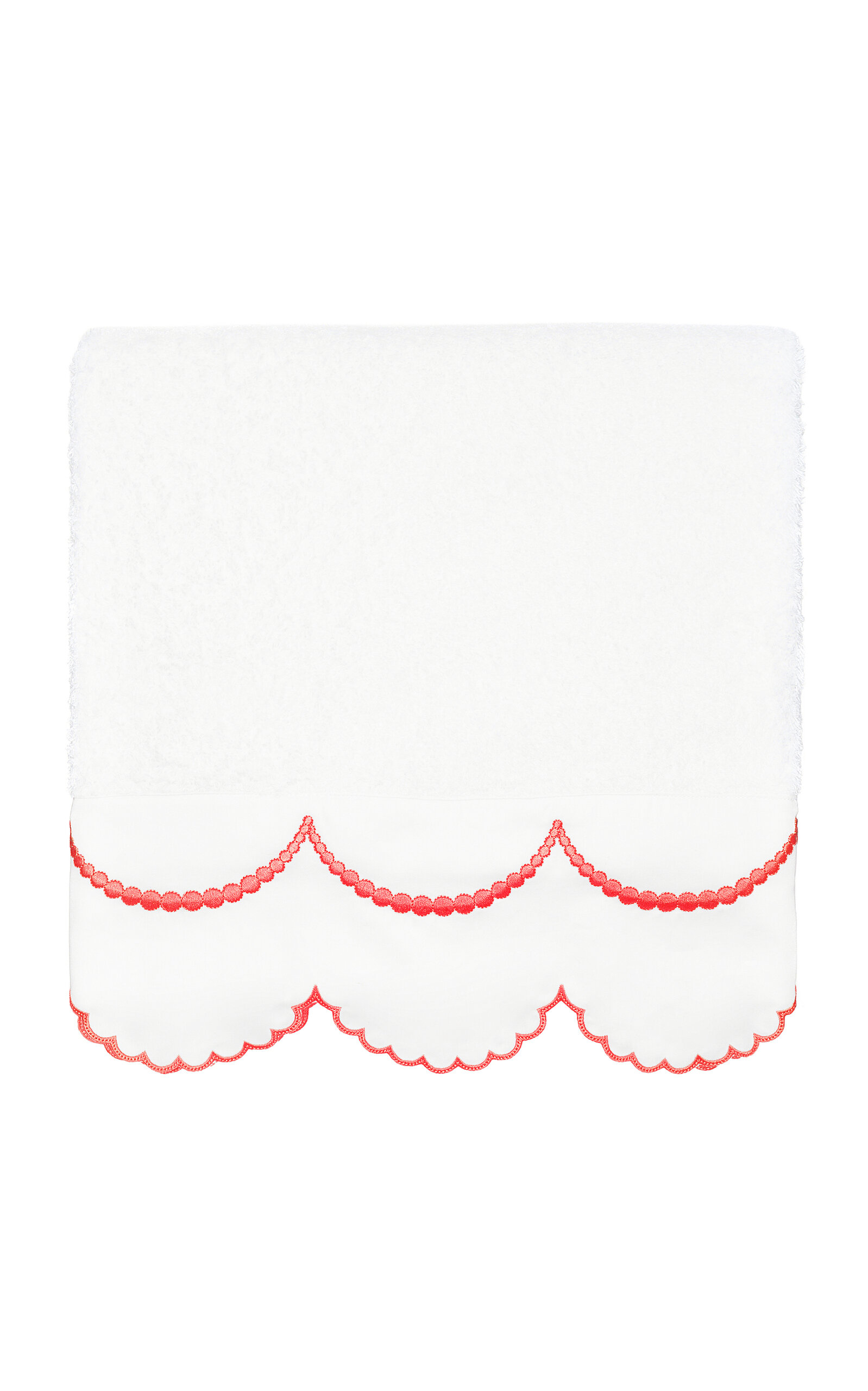 Los Encajeros Perlas Cotton Bath Towel In Red