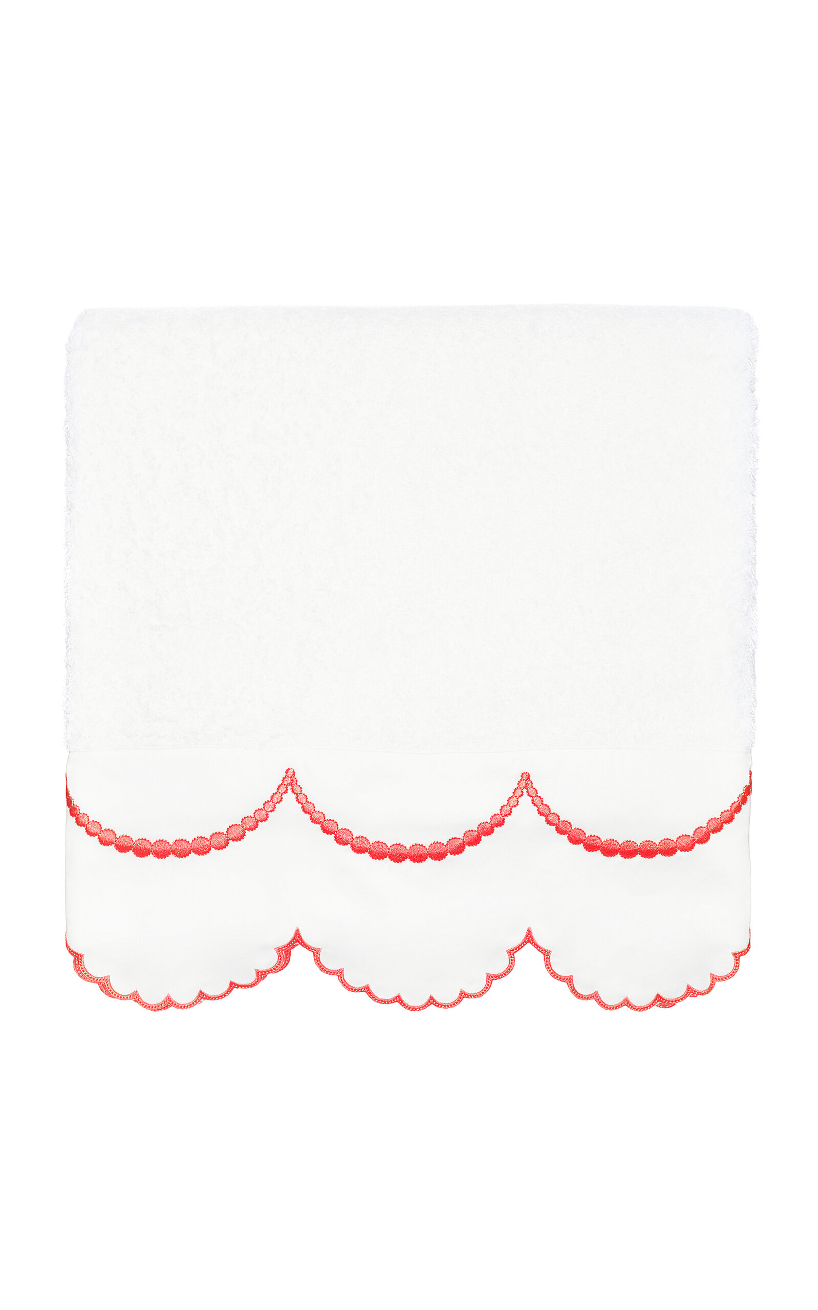 Los Encajeros Perlas Cotton Bath Towel In Red