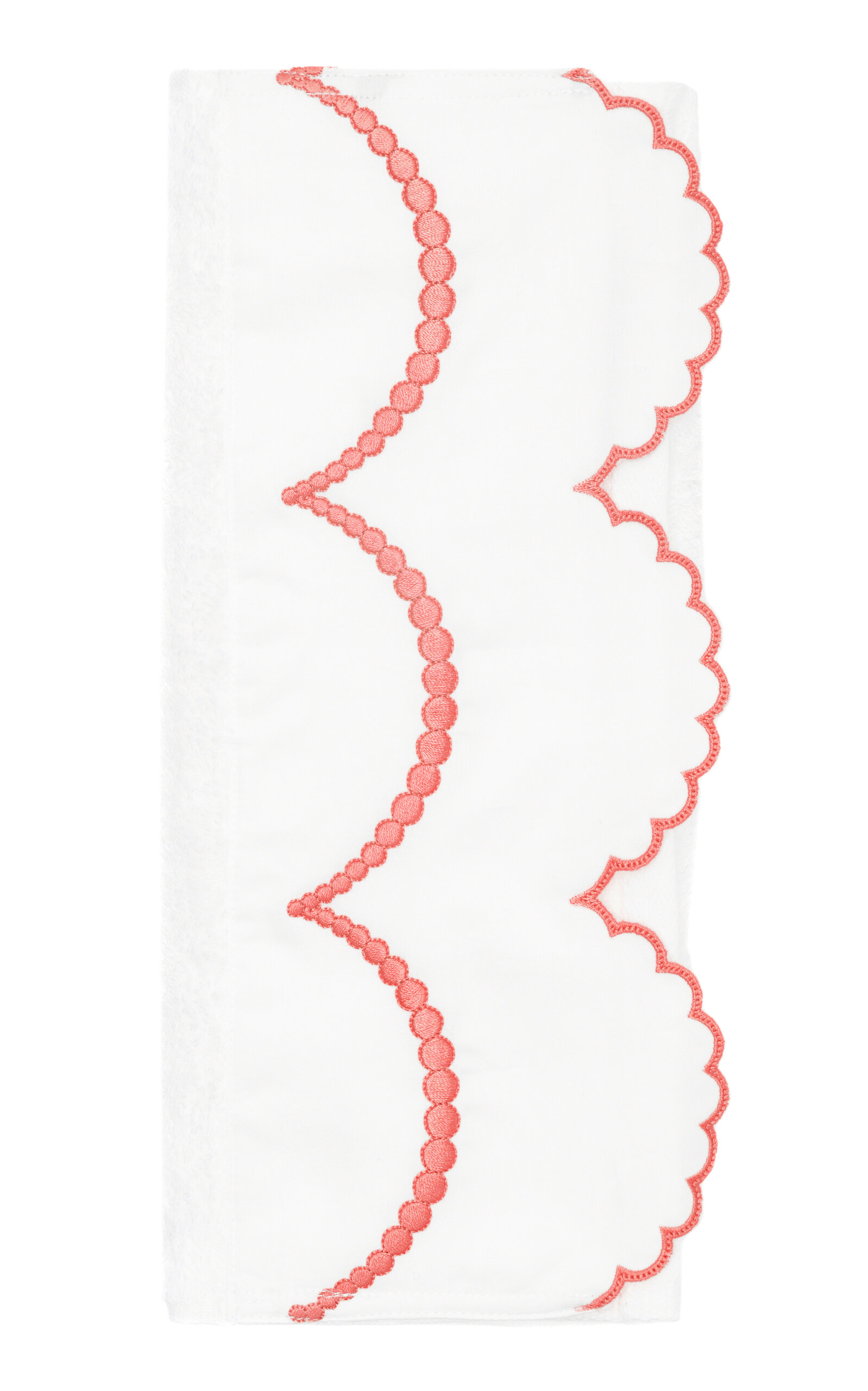 Los Encajeros Perlas Cotton Guest Towel In Red