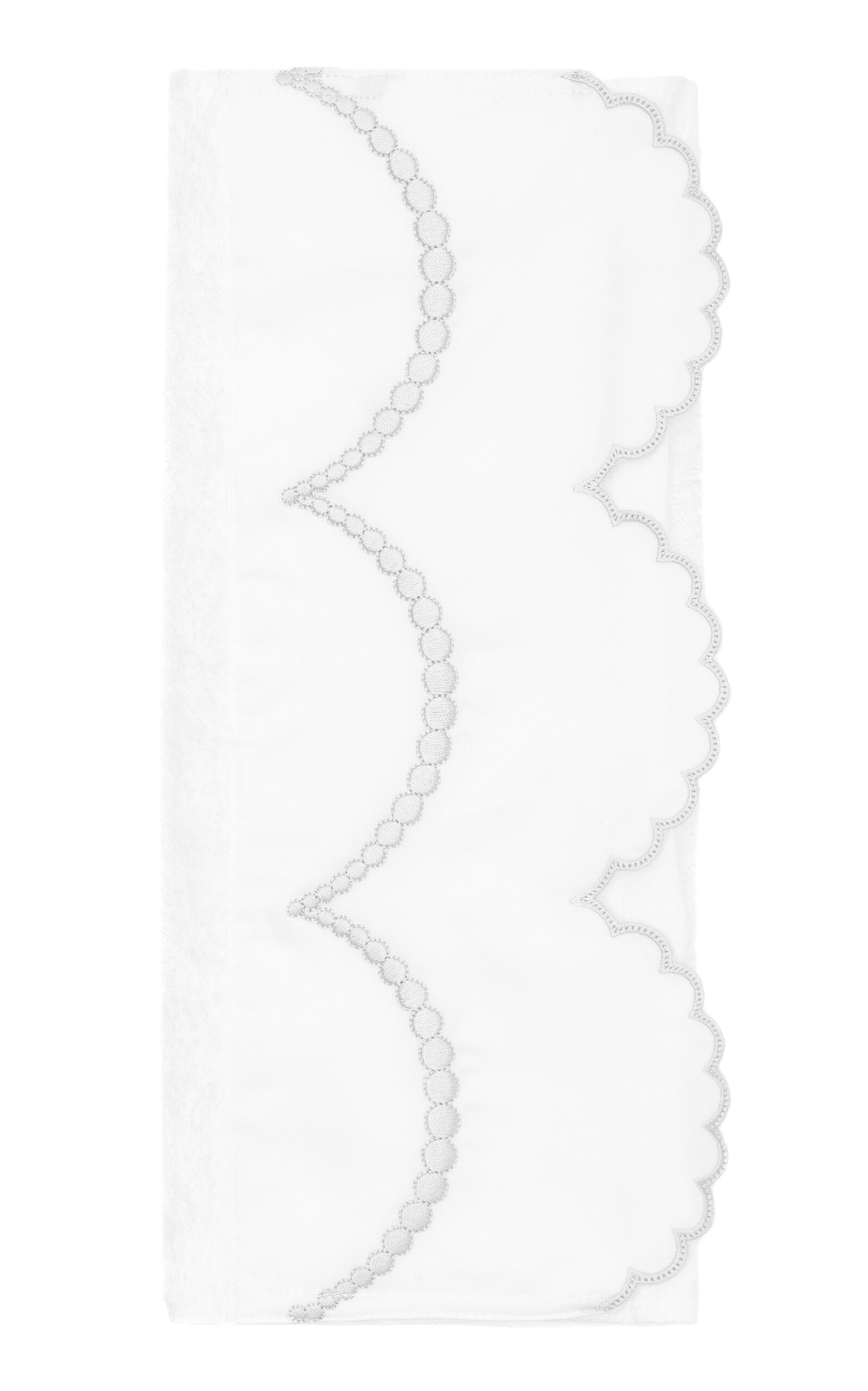 Los Encajeros Perlas Cotton Guest Towel In White