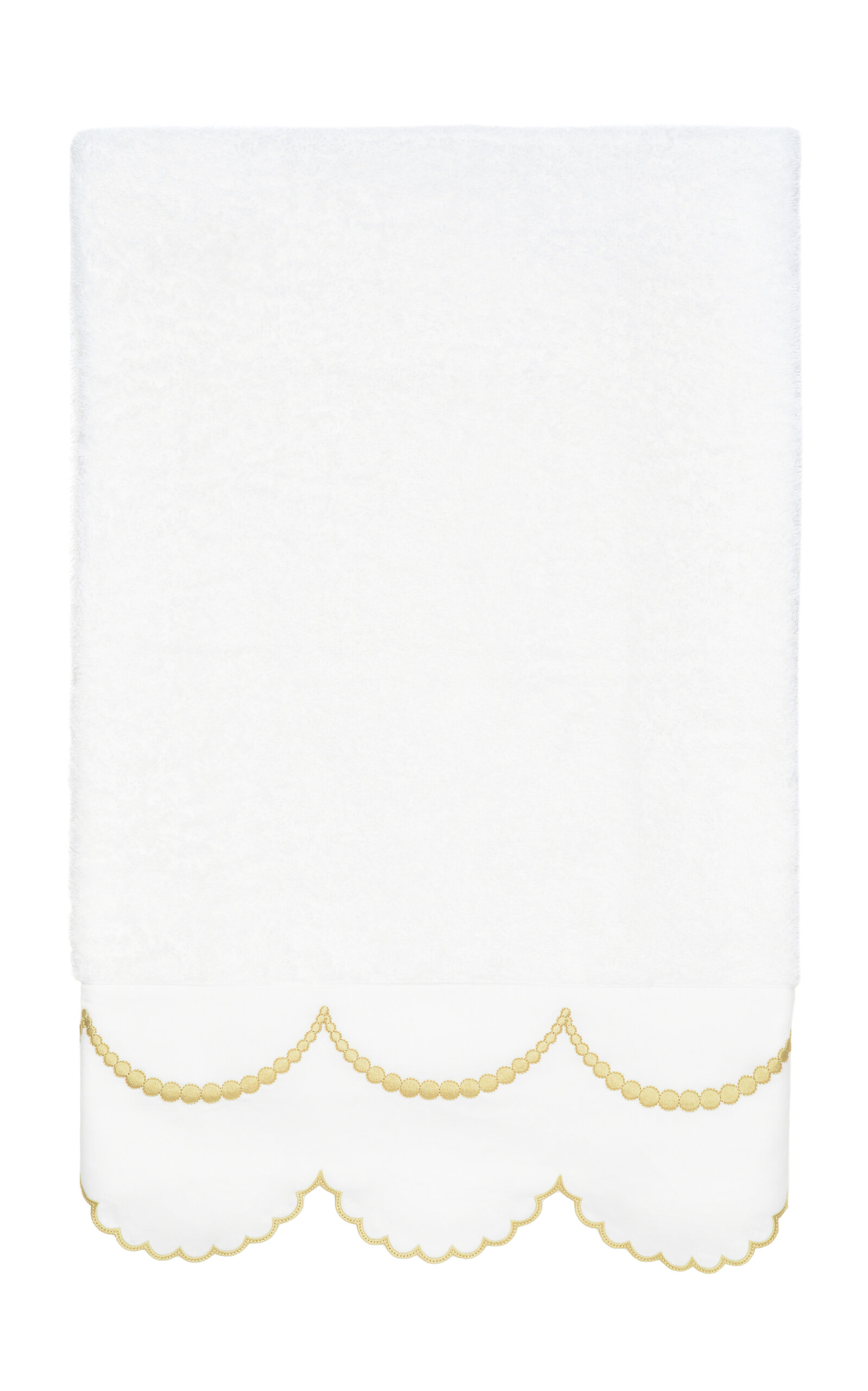 Los Encajeros Perlas Cotton Hand Towel In Neutral